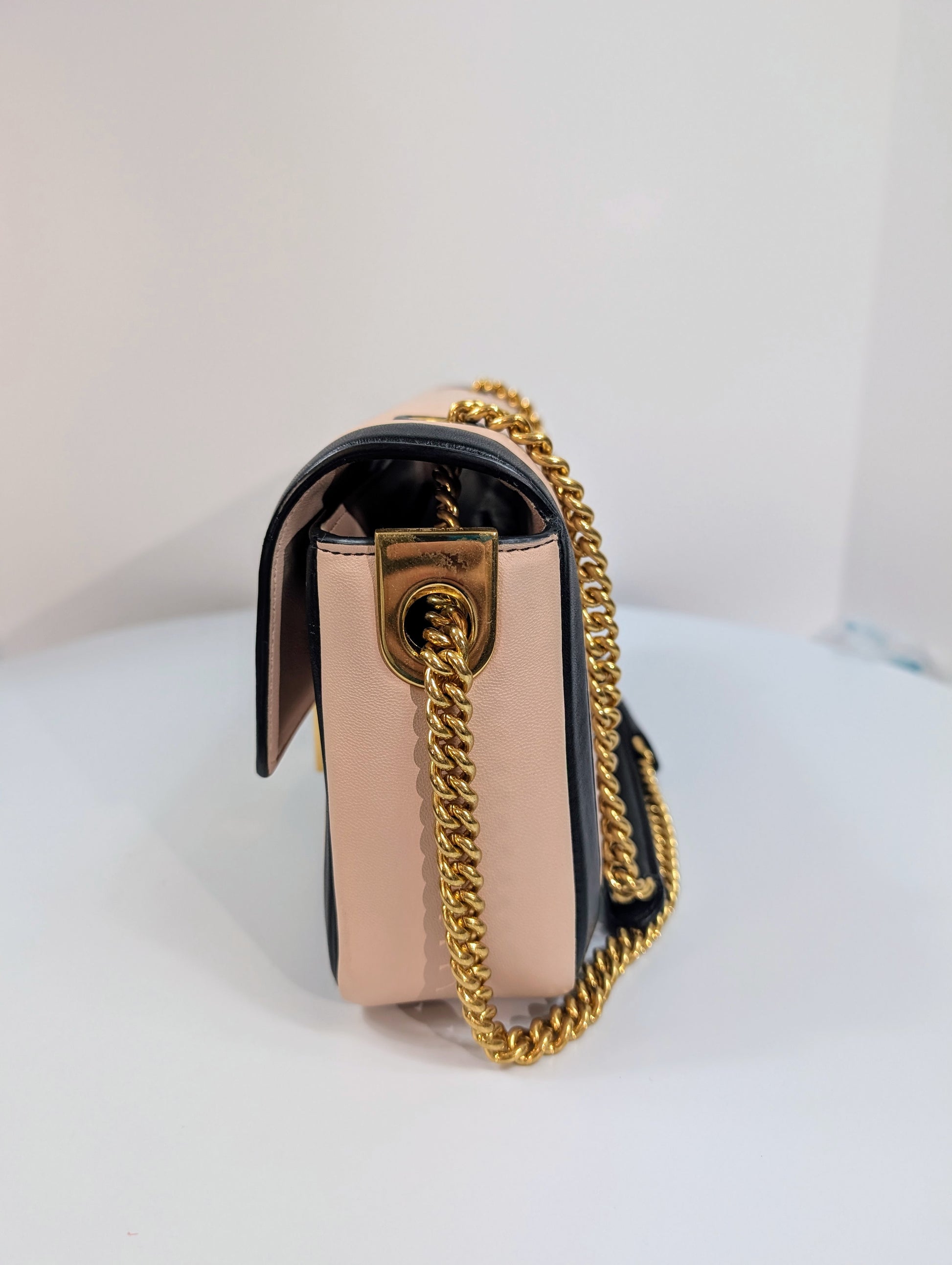 Fendi Bicolor Light Pink and Black Baguette Bag