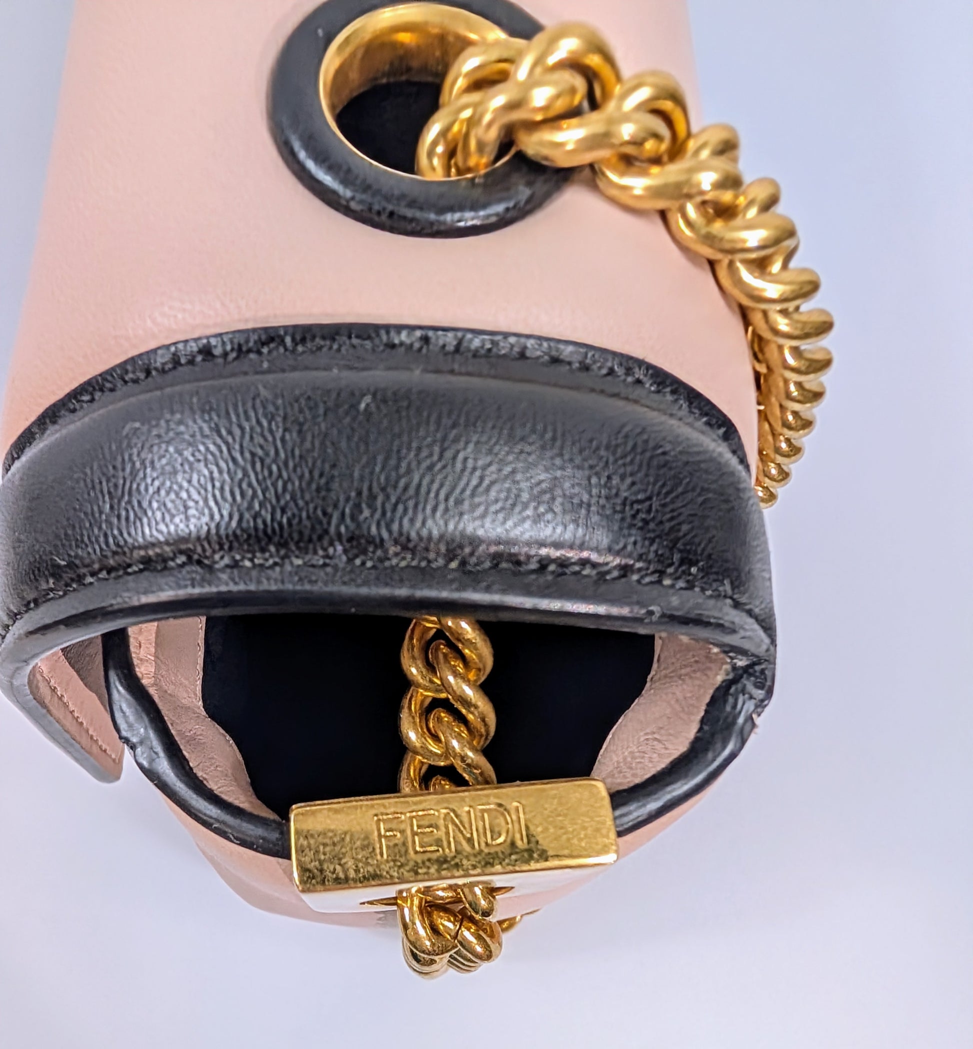 Fendi Bicolor Light Pink and Black Baguette Bag