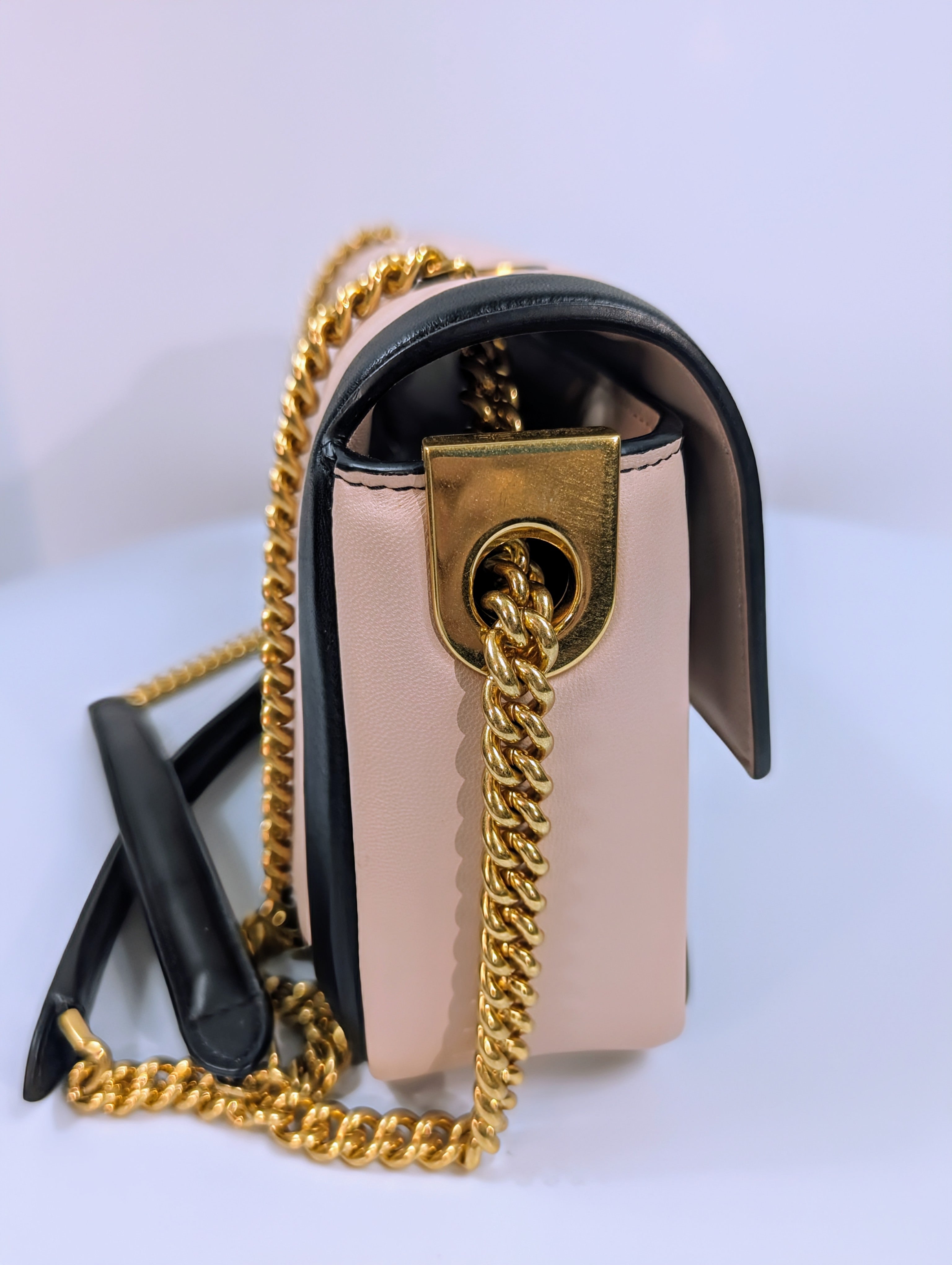 Fendi Bicolor Light Pink and Black Baguette Bag