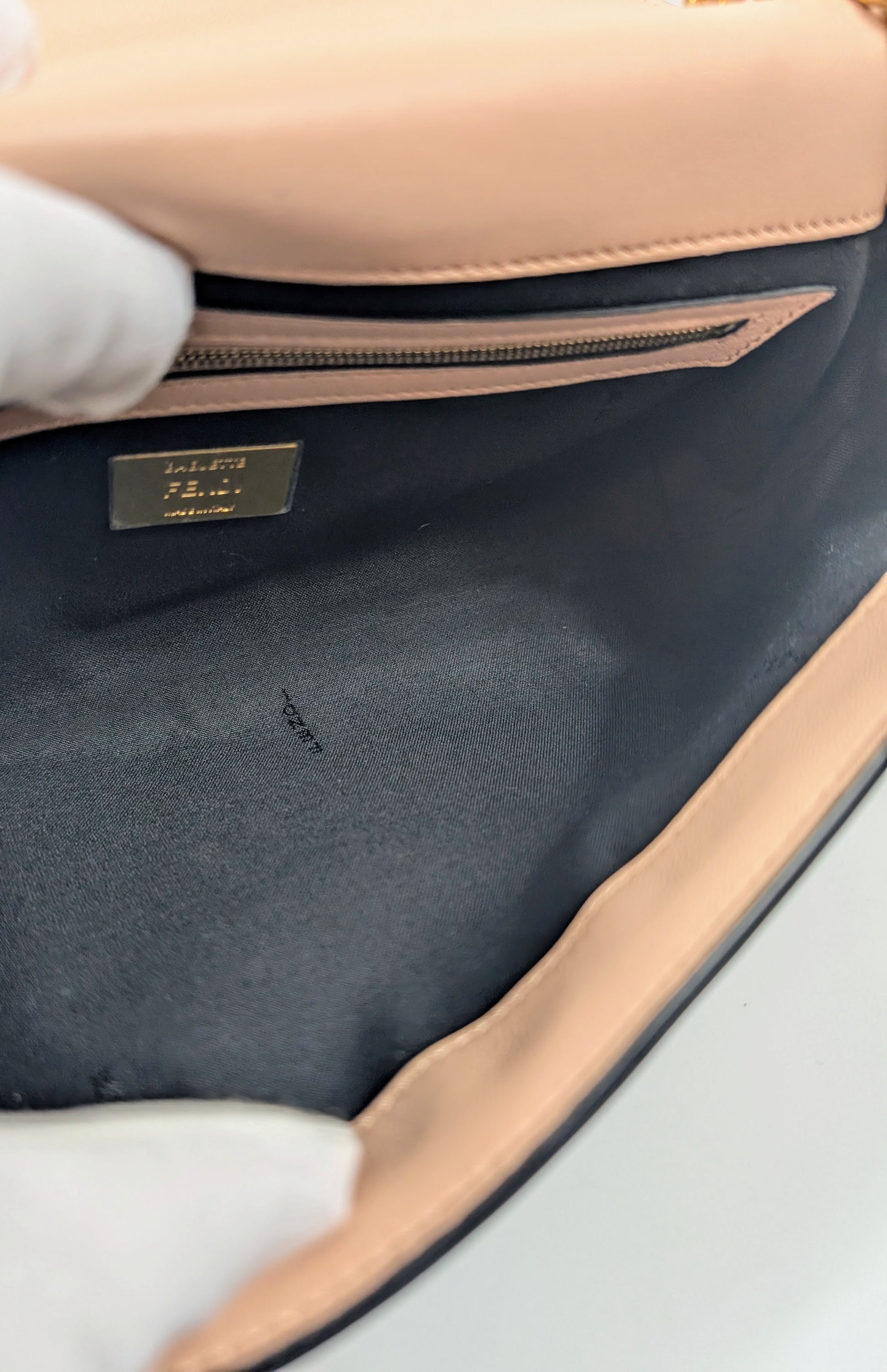 Fendi Bicolor Light Pink and Black Baguette Bag