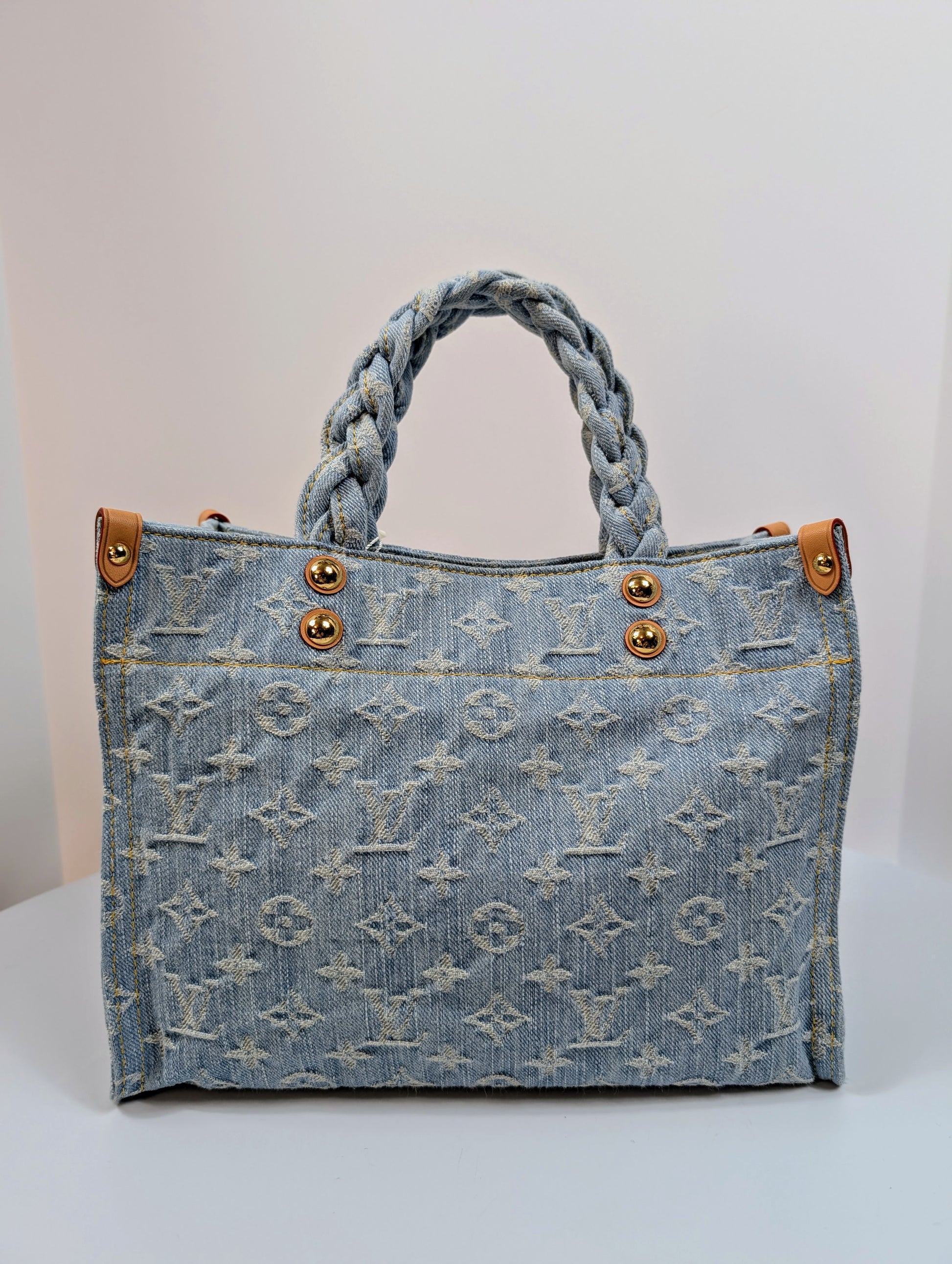 Louis Vuitton "Sky Denim" Jacquard Denim OnTheGo PM Tote Bag