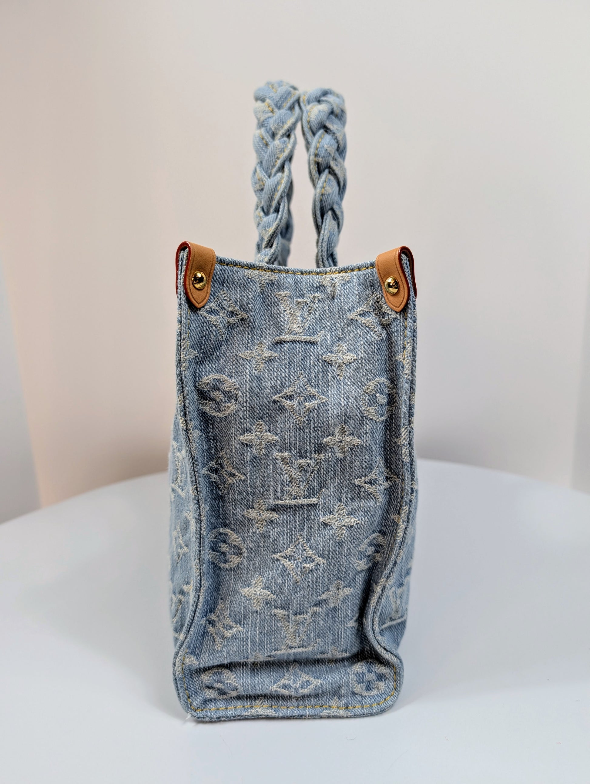 Louis Vuitton "Sky Denim" Jacquard Denim OnTheGo PM Tote Bag