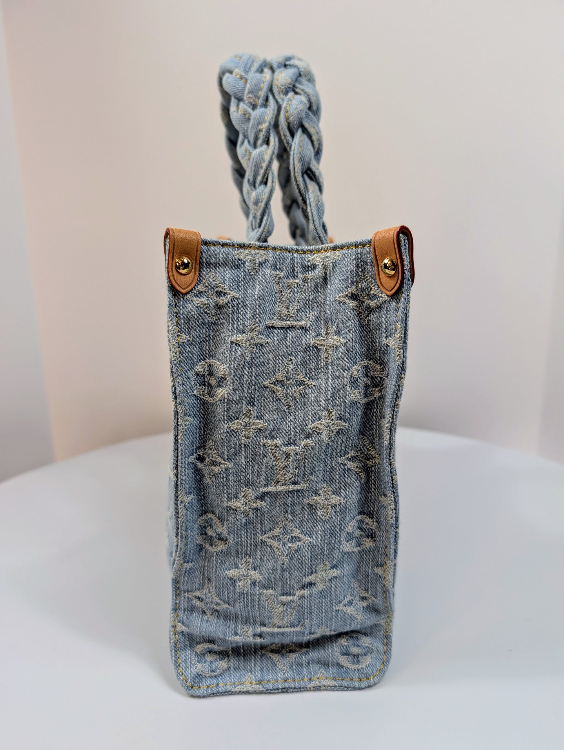 Louis Vuitton "Sky Denim" Jacquard Denim OnTheGo PM Tote Bag