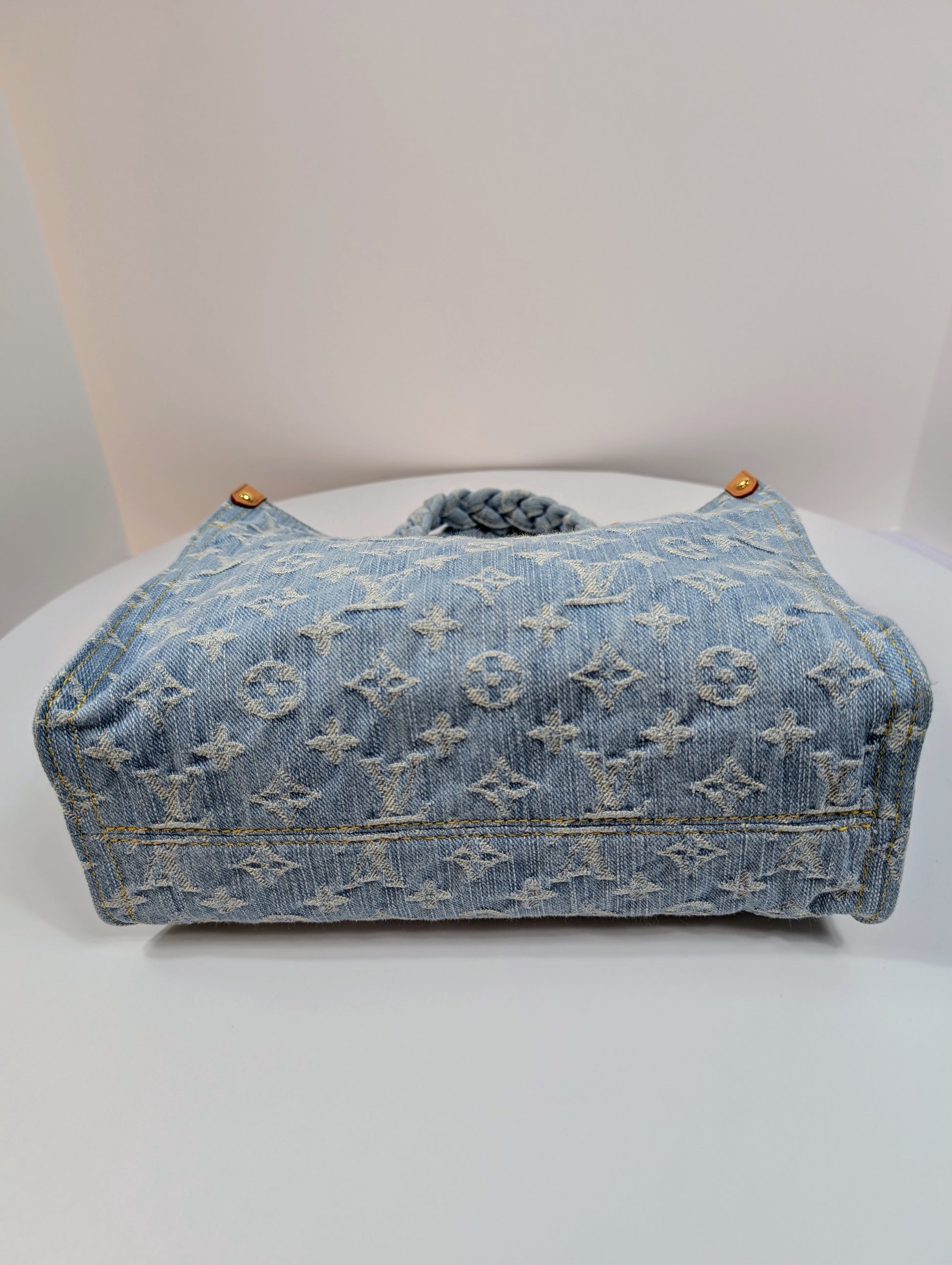 Louis Vuitton "Sky Denim" Jacquard Denim OnTheGo PM Tote Bag