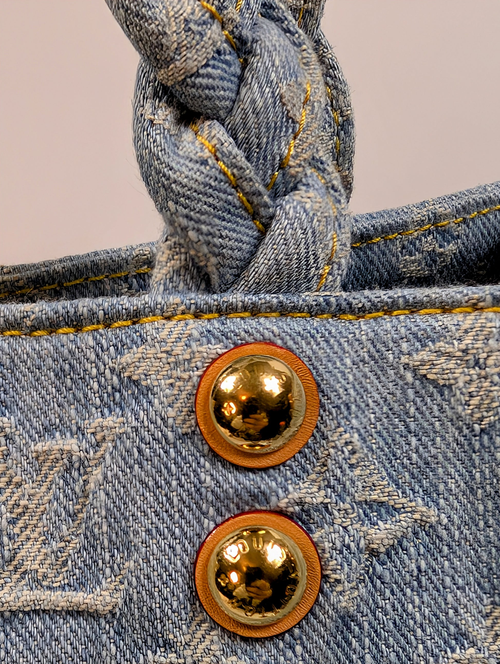 Louis Vuitton "Sky Denim" Jacquard Denim OnTheGo PM Tote Bag