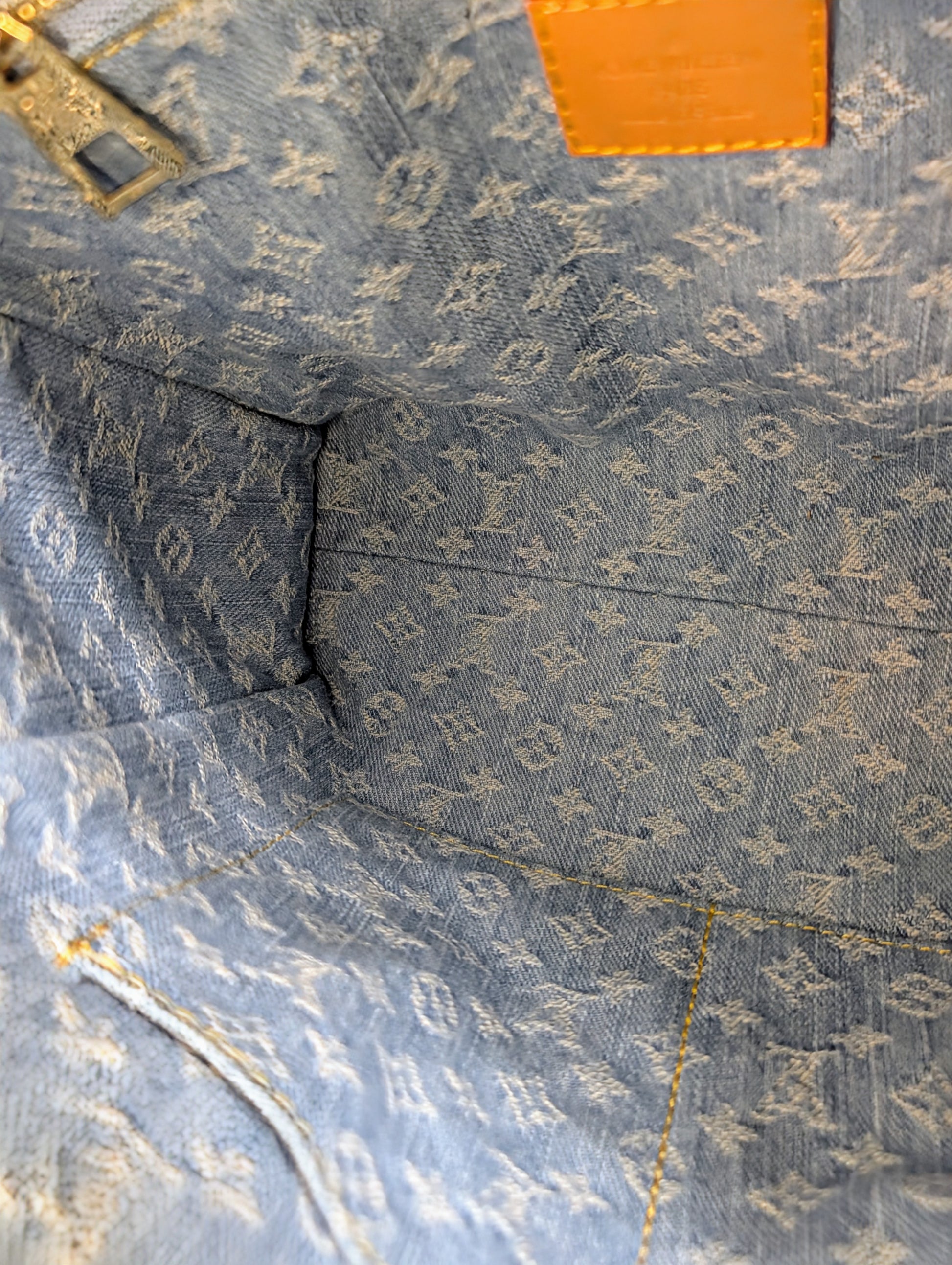 Louis Vuitton "Sky Denim" Jacquard Denim OnTheGo PM Tote Bag
