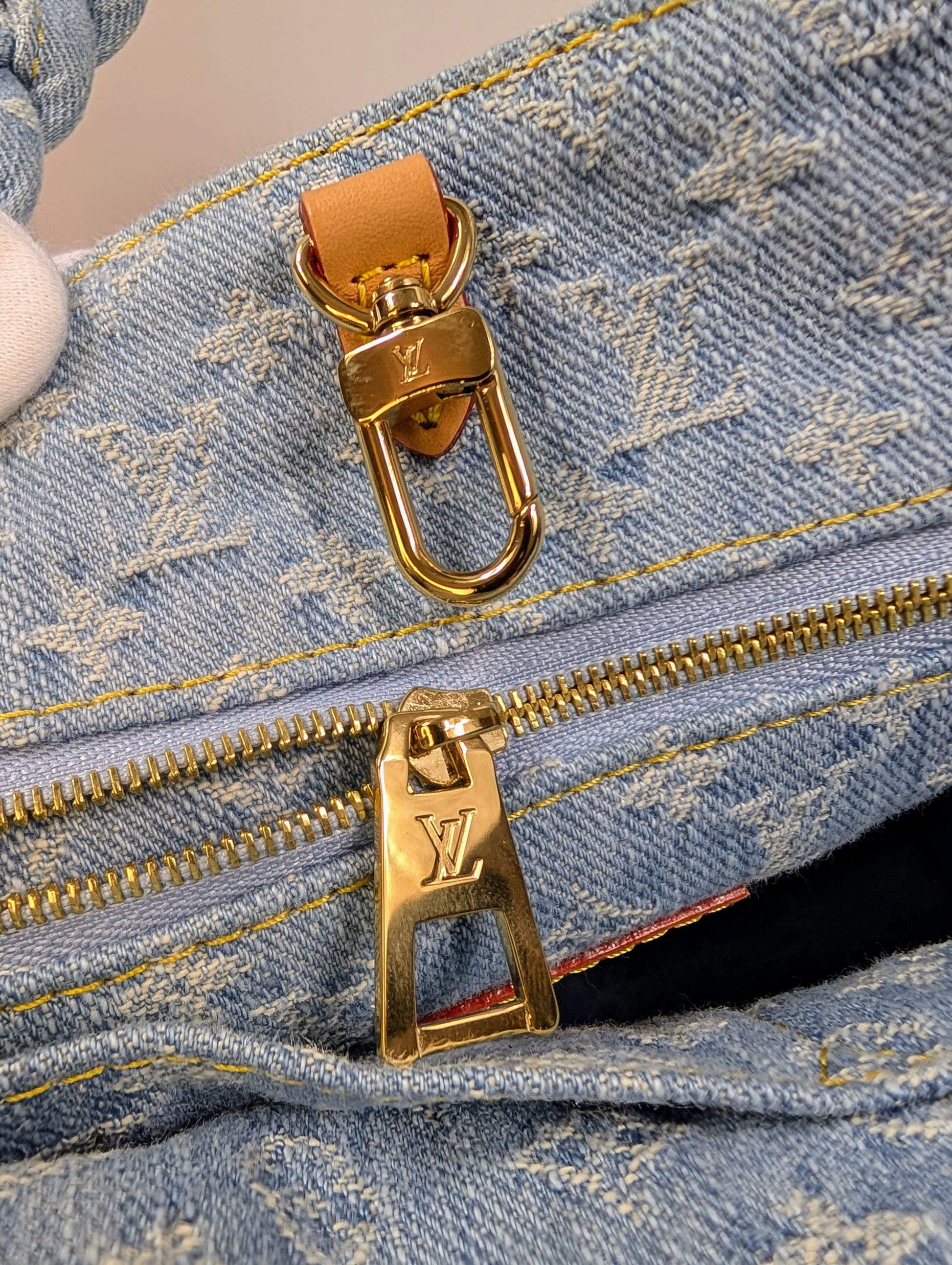 Louis Vuitton "Sky Denim" Jacquard Denim OnTheGo PM Tote Bag