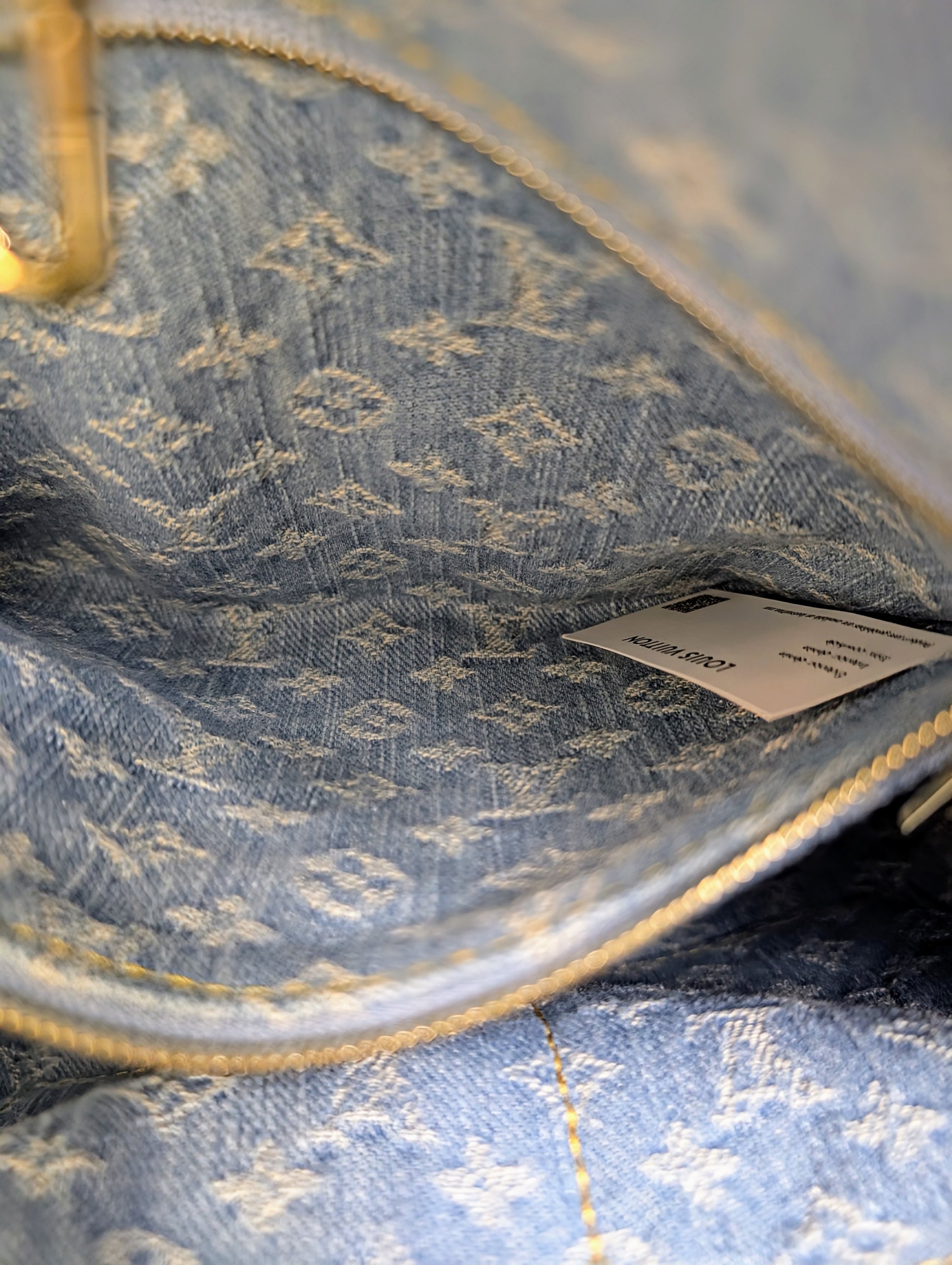 Louis Vuitton "Sky Denim" Jacquard Denim OnTheGo PM Tote Bag