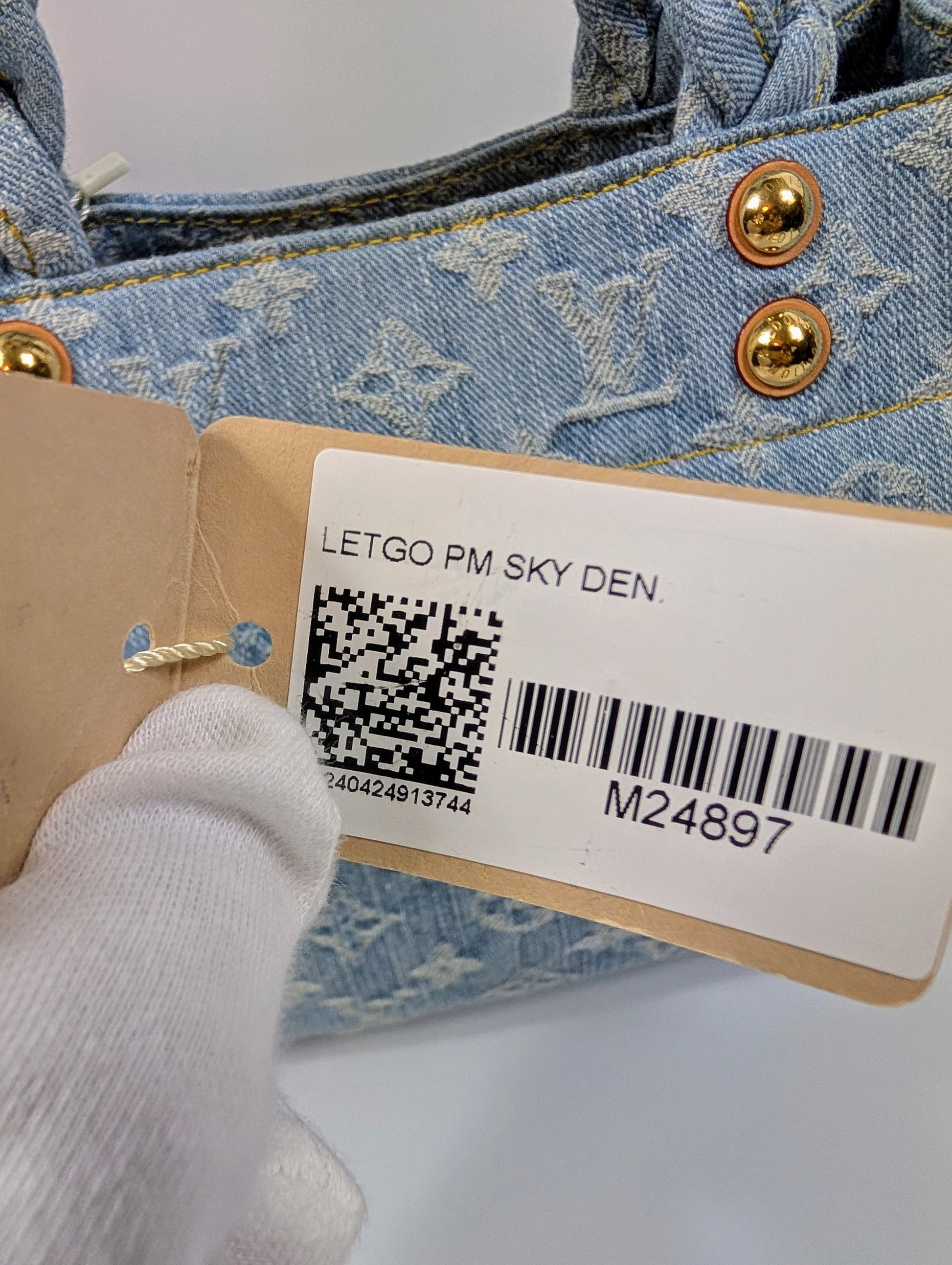 Louis Vuitton "Sky Denim" Jacquard Denim OnTheGo PM Tote Bag