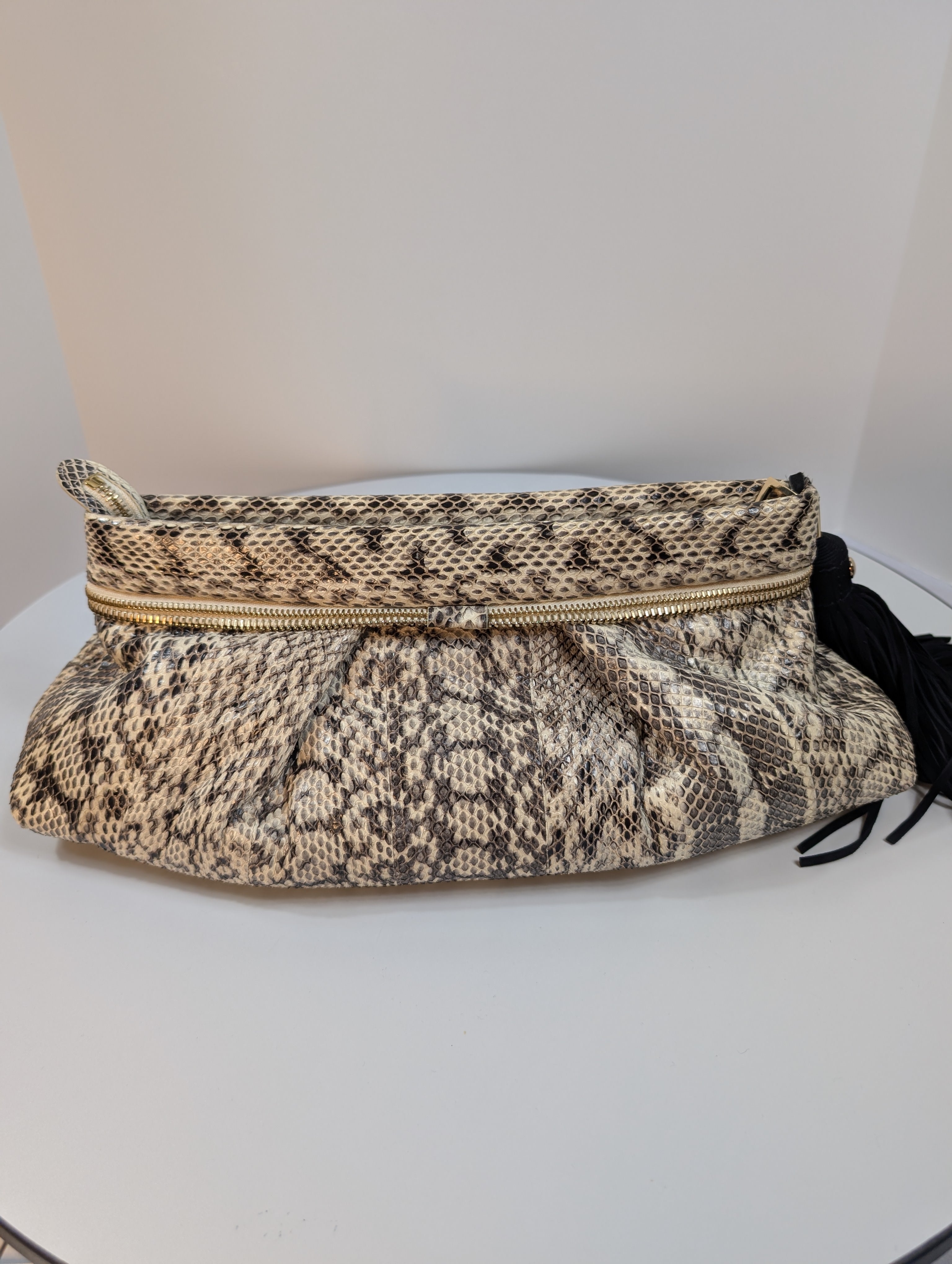 Jimmy Choo Rilley Clutch Bag in Natural Python