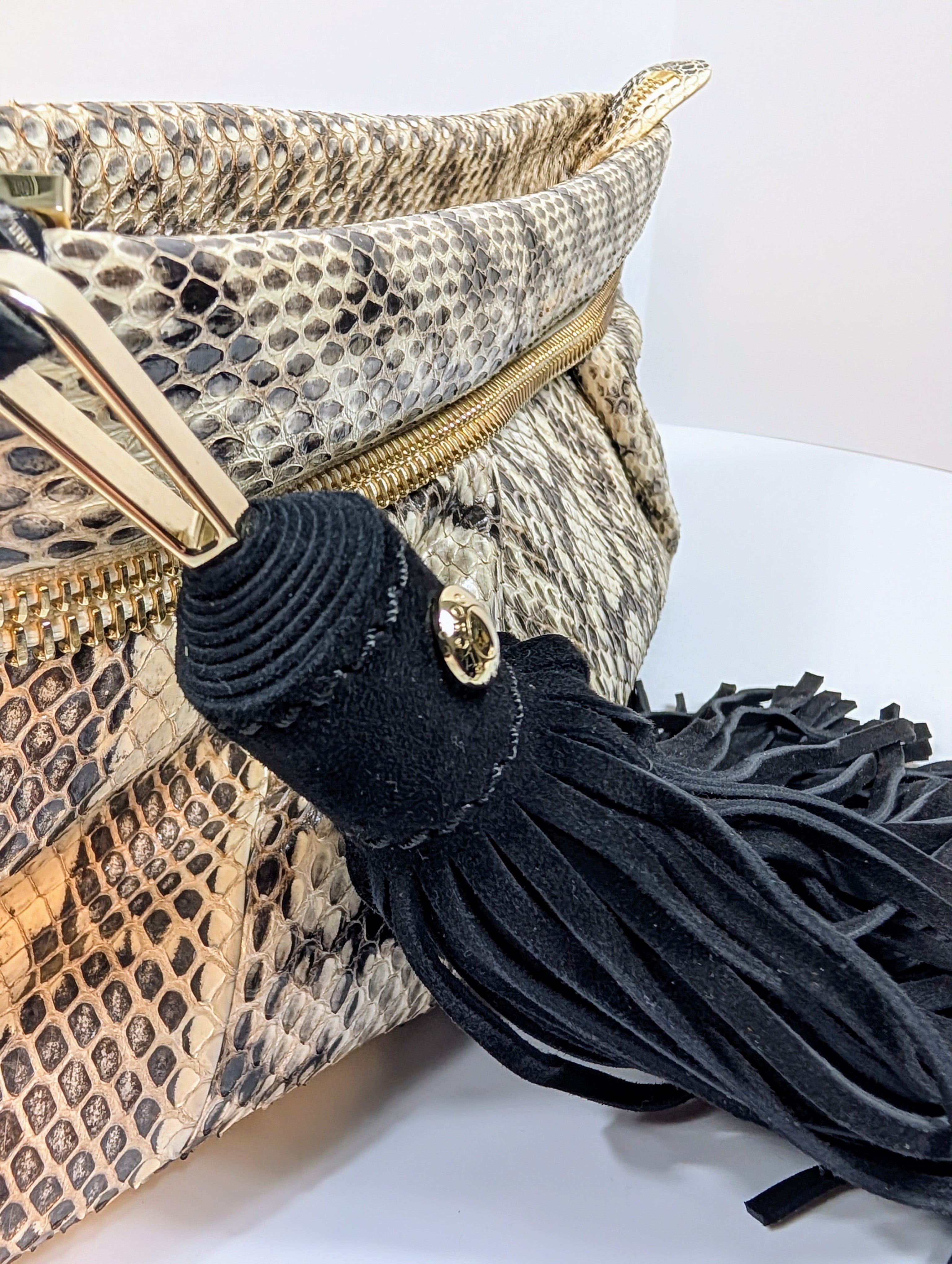 Jimmy Choo Rilley Clutch Bag in Natural Python
