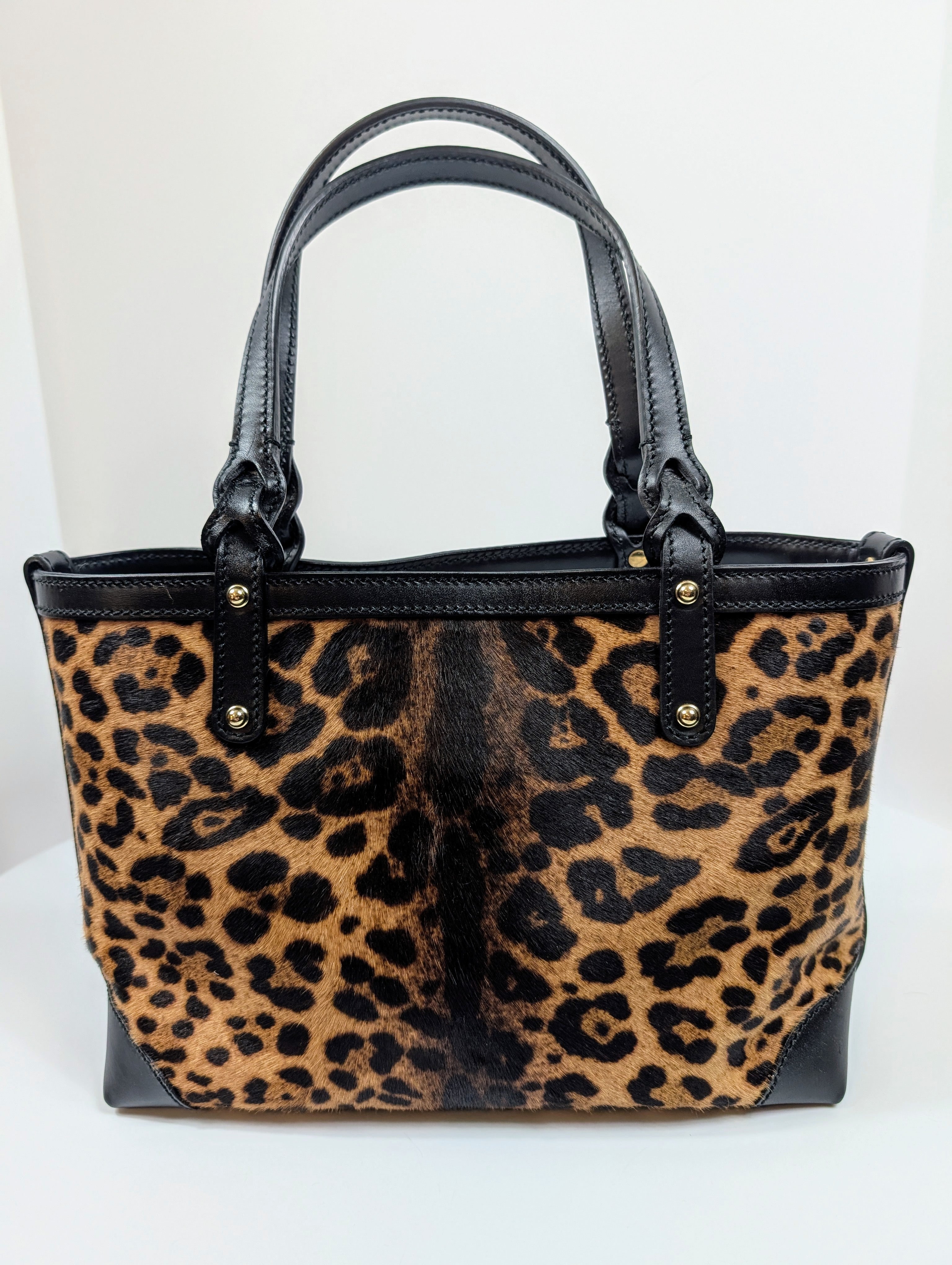 Gucci Vintage Horsebit 1955 Small Tote Bag in Leopard Print Calf Hair