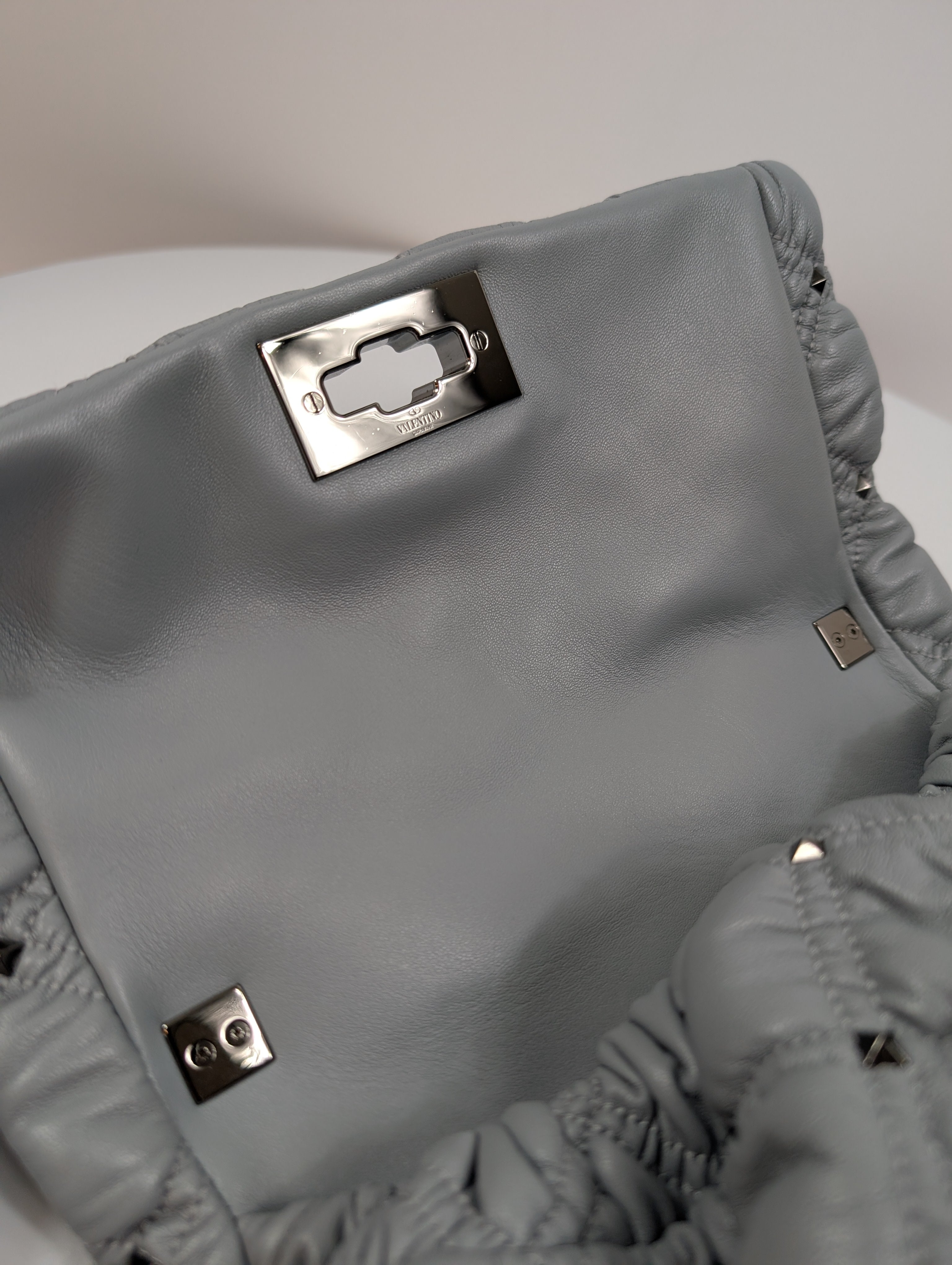 Valentino Garavani Blue/Grey Roman Stud Shoulder Bag