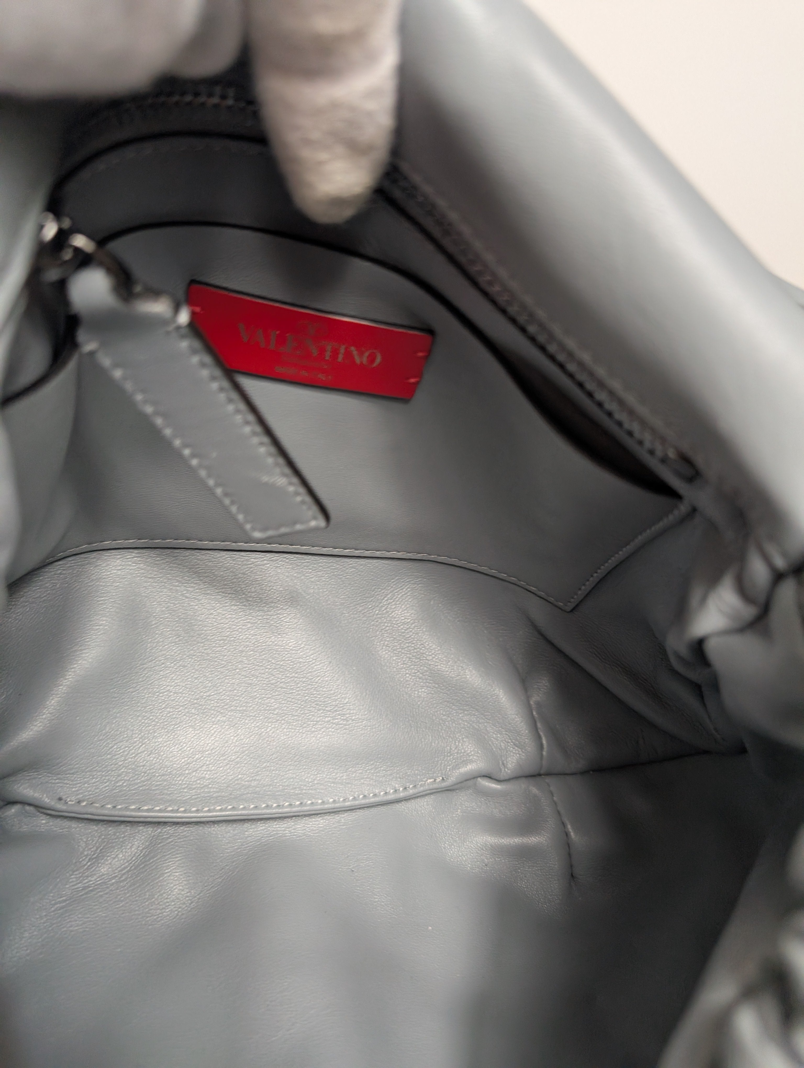 Valentino Garavani Blue/Grey Roman Stud Shoulder Bag