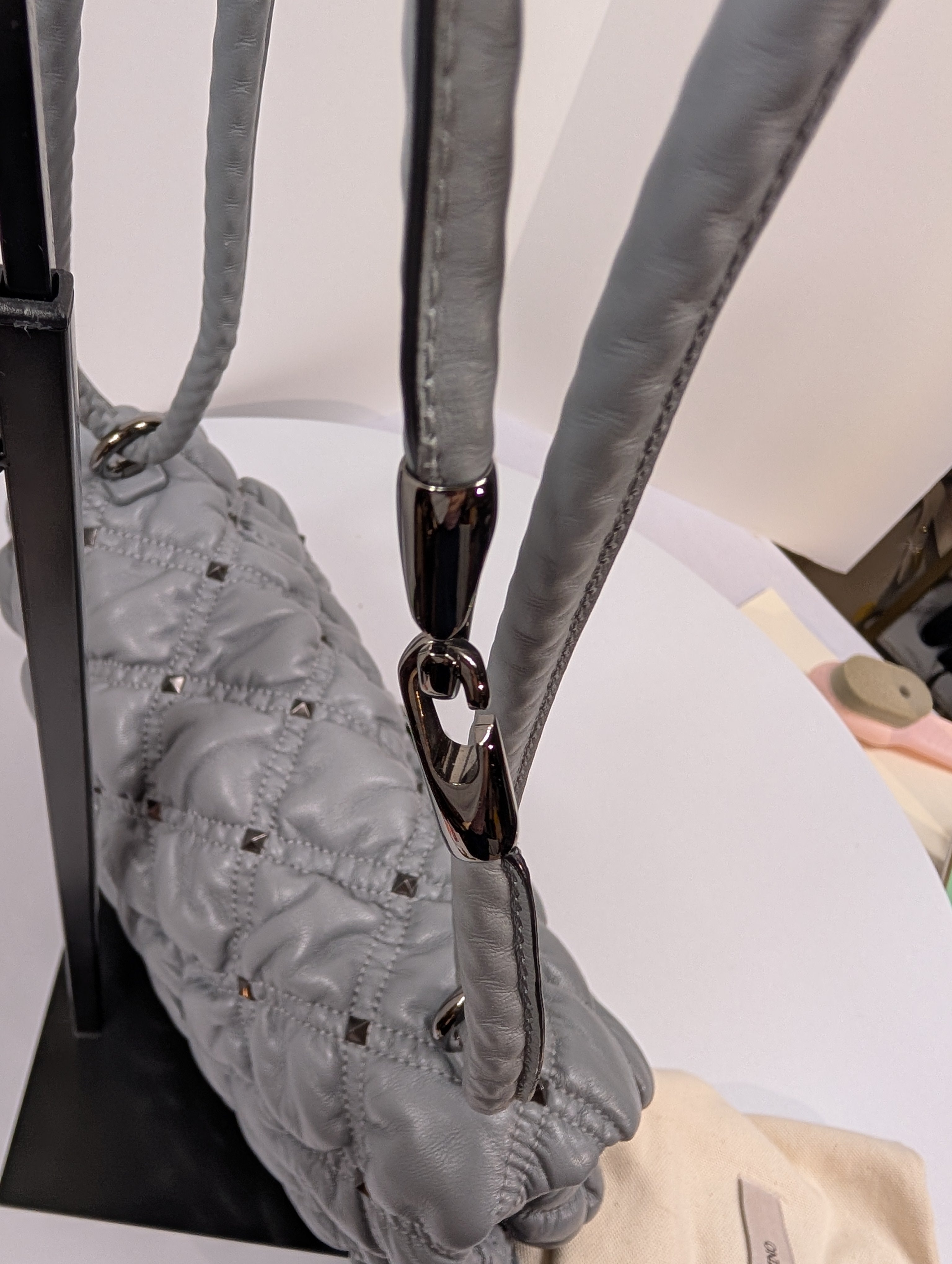 Valentino Garavani Blue/Grey Roman Stud Shoulder Bag