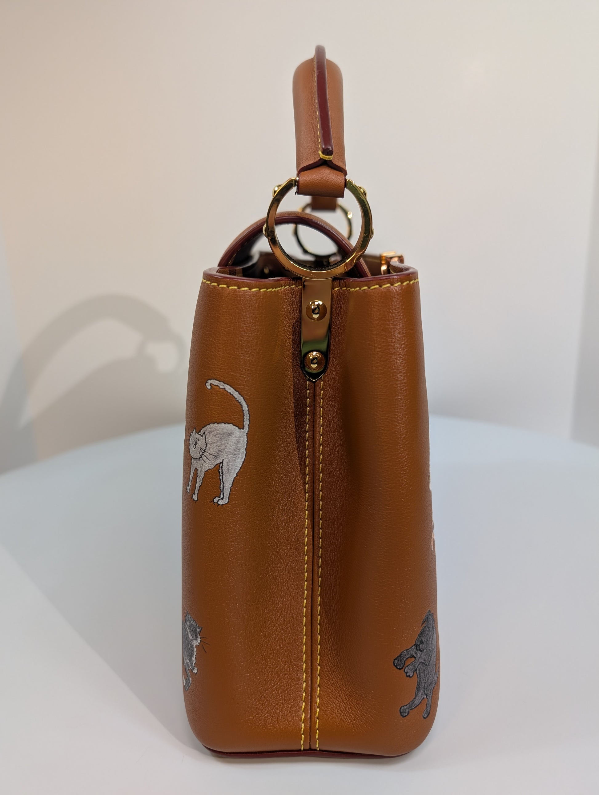 Louis Vuitton Rare Brown Capucines MM "Catogram" Bag
