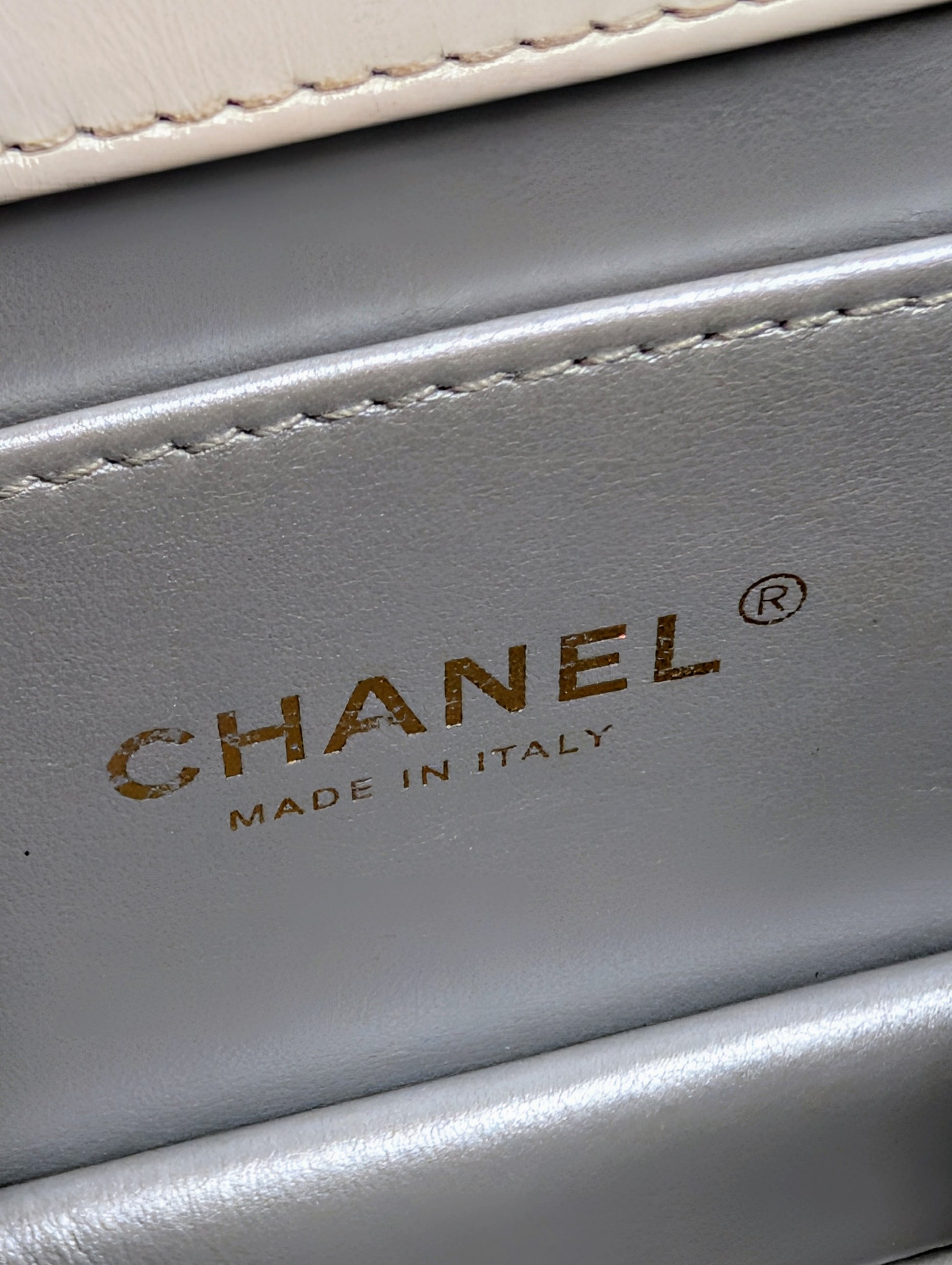 Chanel 19 White Lambskin Small Flap Bag with Pink/Blue Hardware