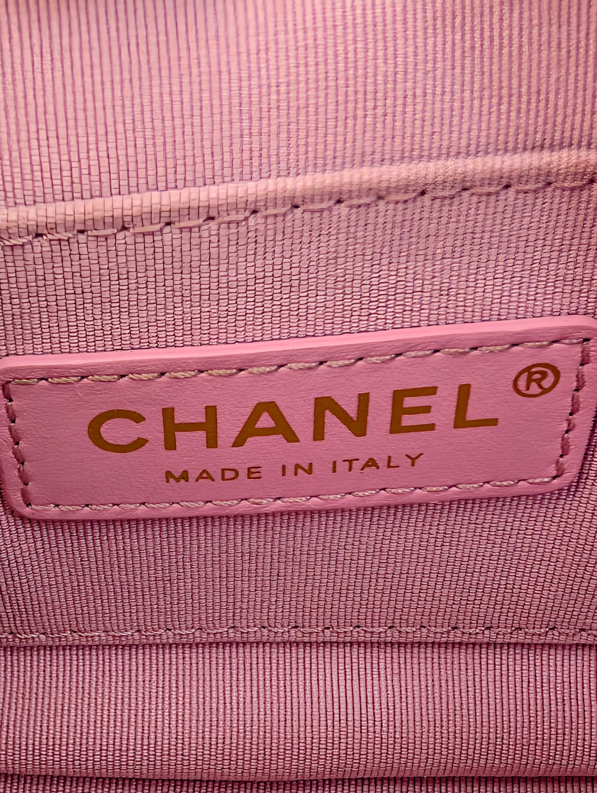 Chanel Mini Camera Case in Tricolor (Pink/Black/Beige) Quilted Leather, Black Hardware