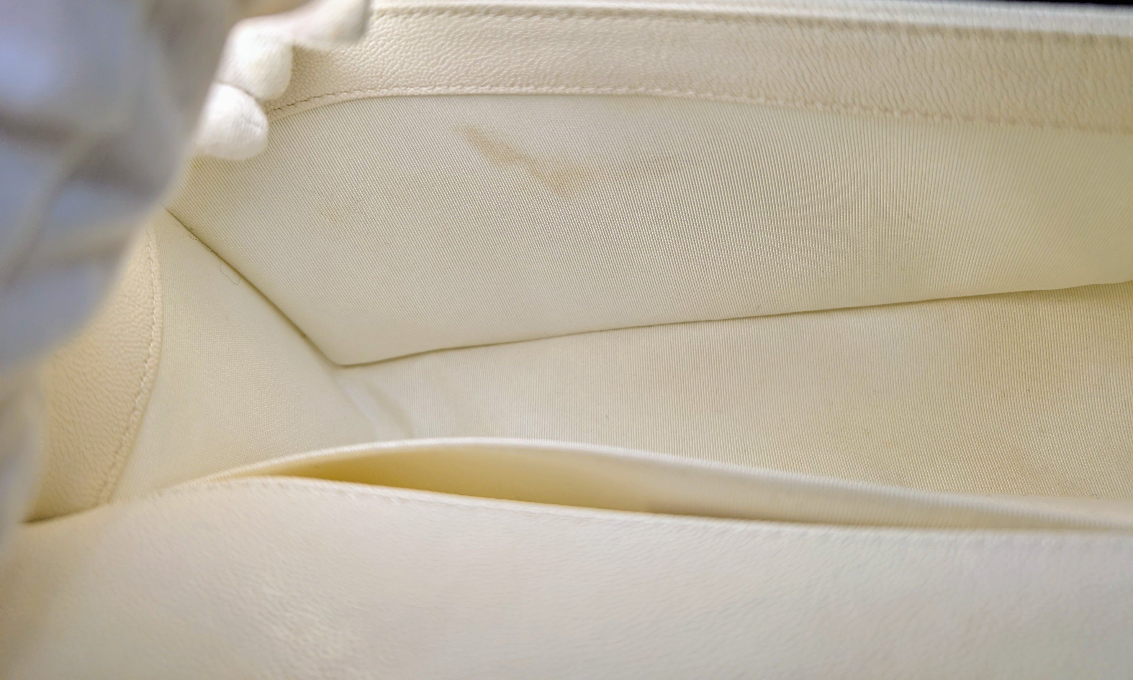 Chanel White Grained Calfskin Medium Boy Flap Bag