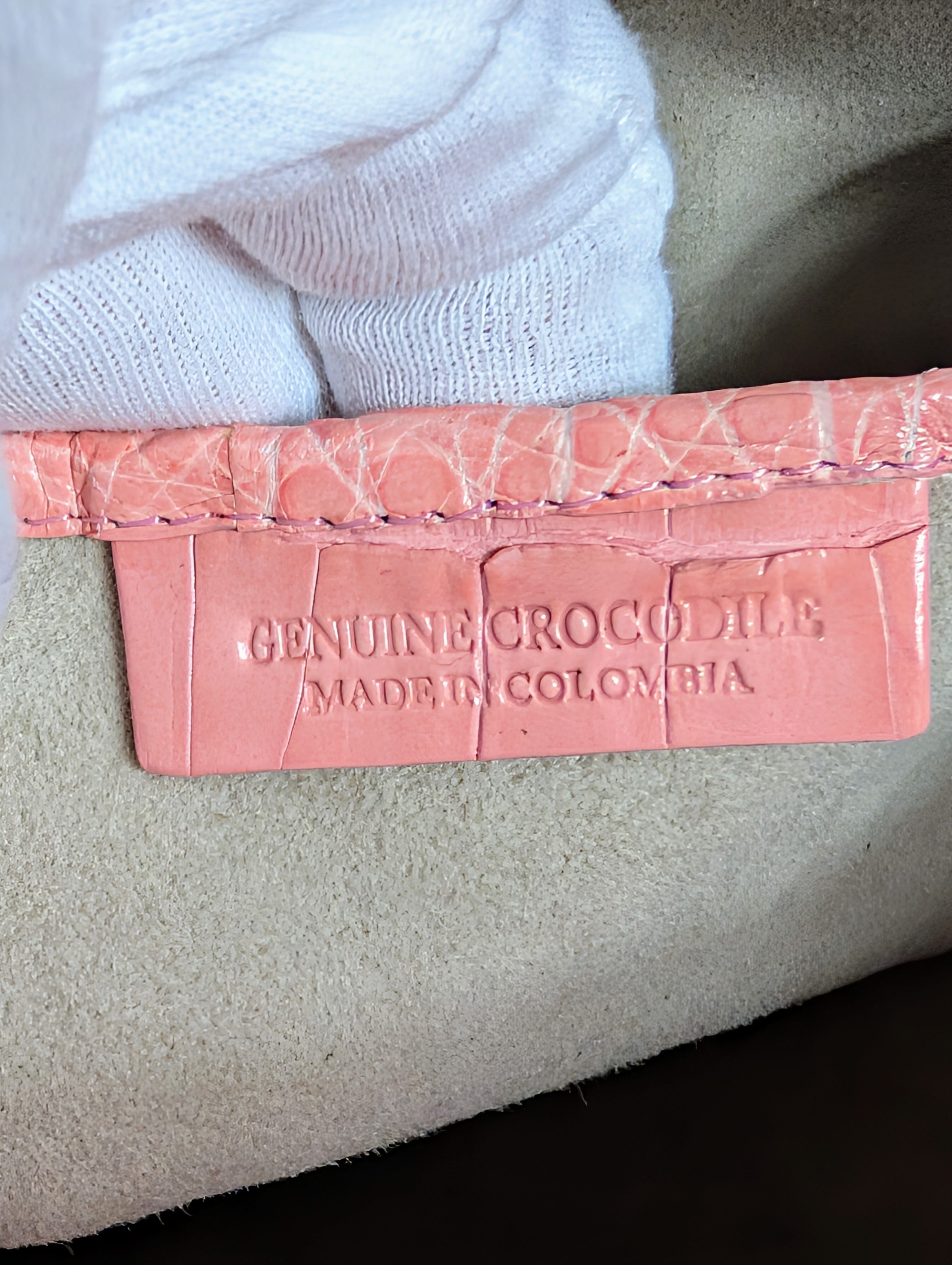 Nancy Gonzales Pink Crocodile Top Handle Bag