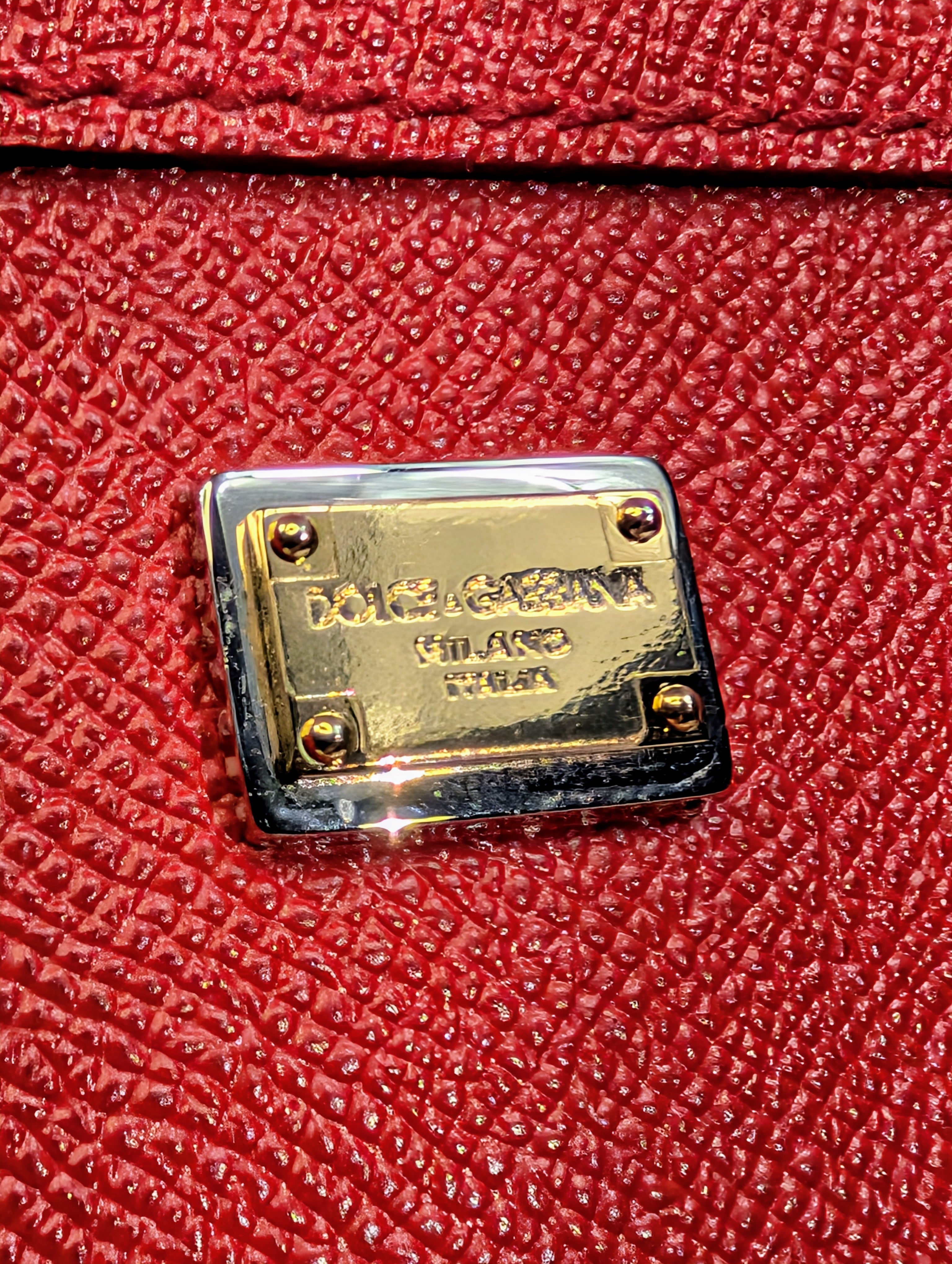 Dolce & Gabbana Red Sicily Bag with Carriage Embellishment