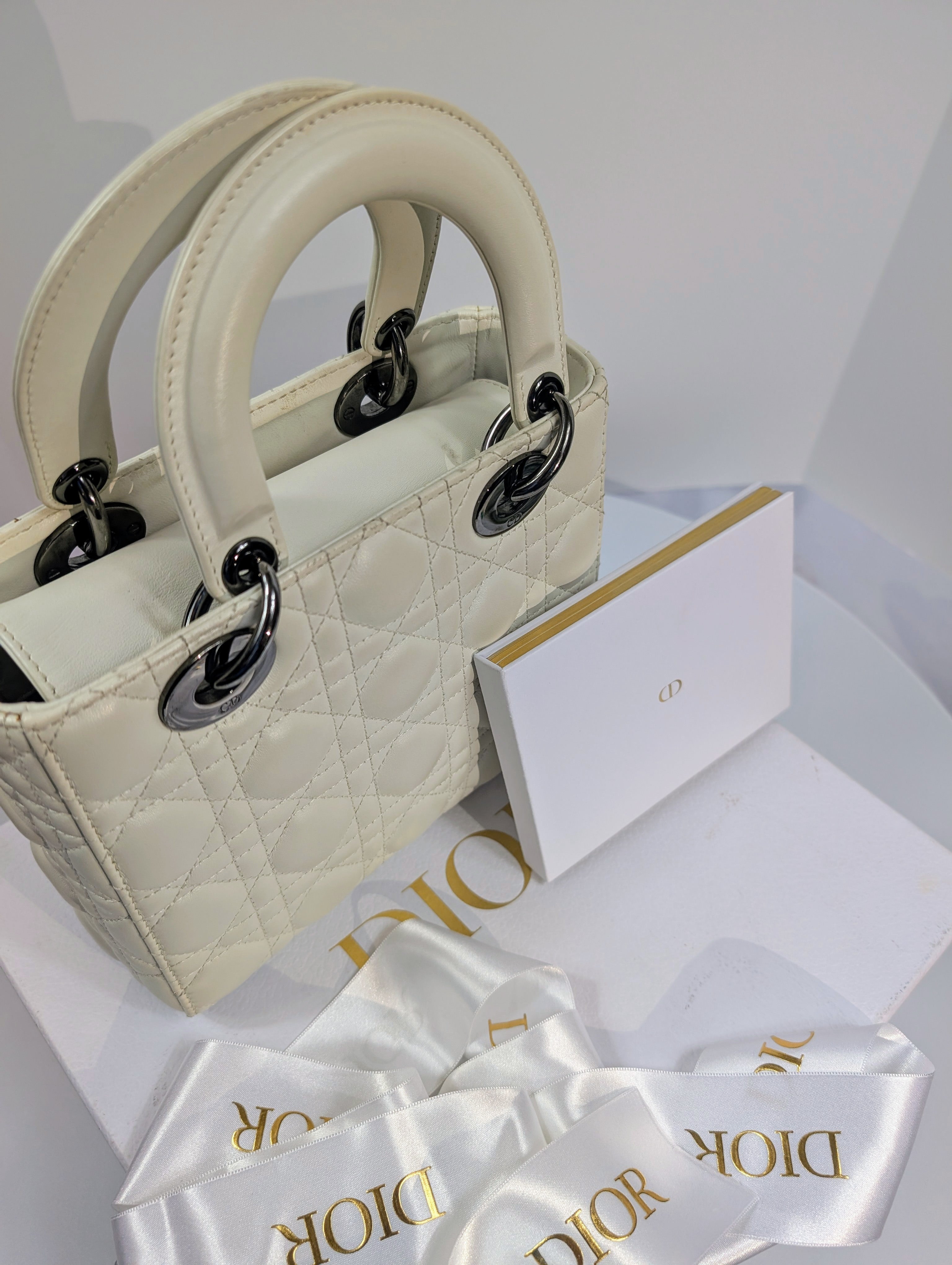 Dior Lady Dior Ivory My ABCDior Bag in Cannage Lambskin