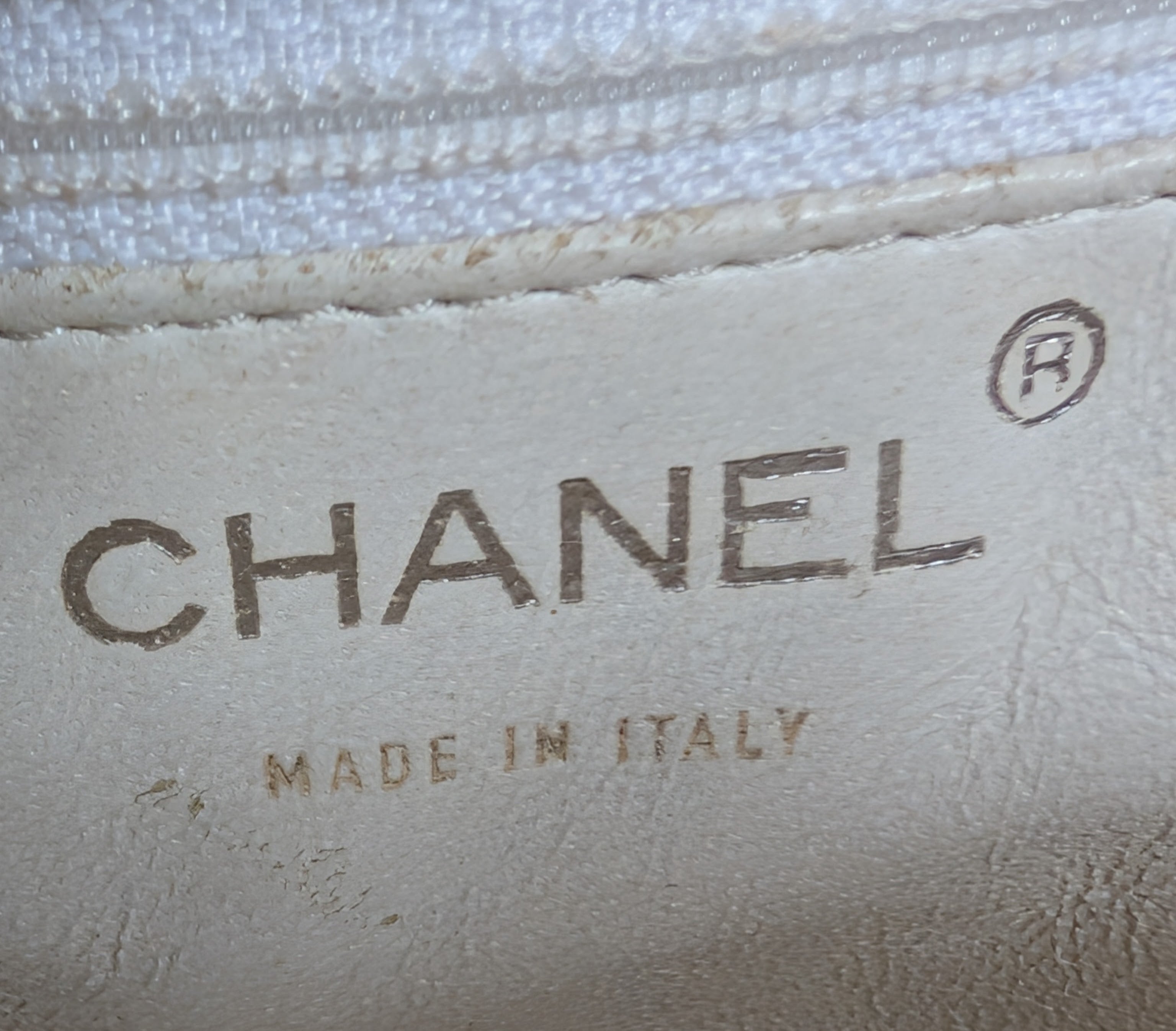 Chanel Vintage White Chocolate Bar/Camera Shoulder Bag