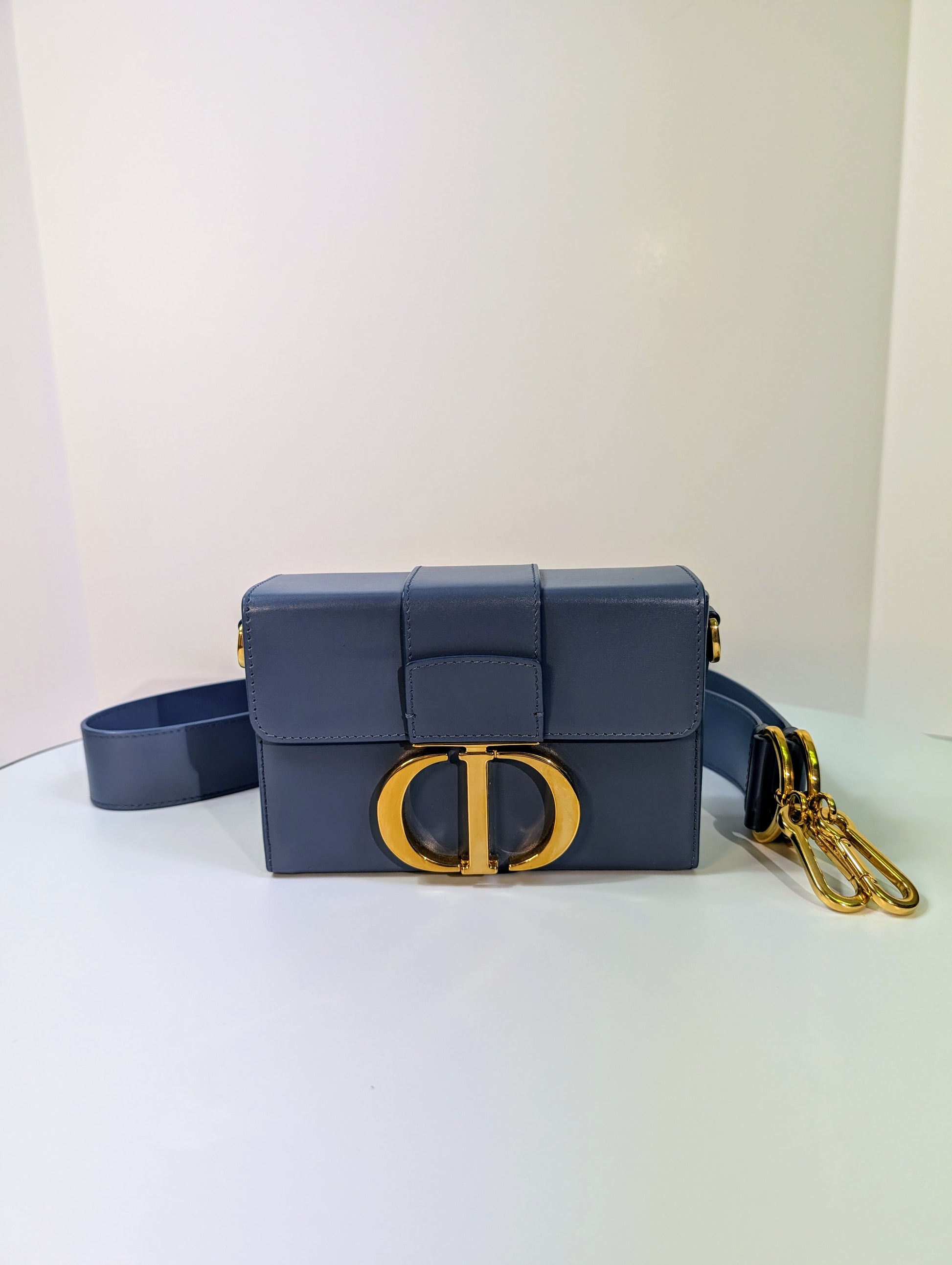 Dior Blue Caro Chain Pouch (Mini Box Bag)