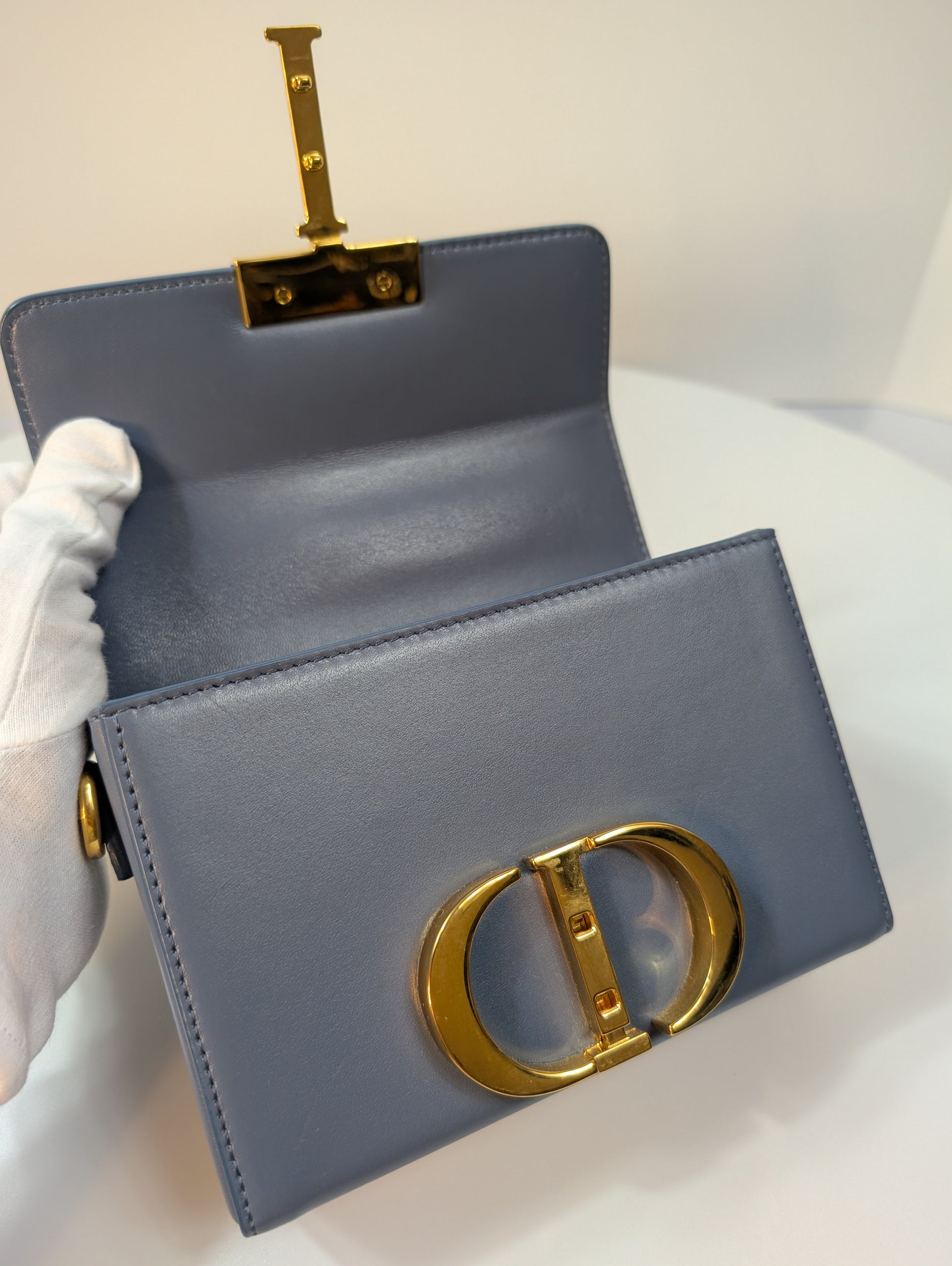 Dior Blue Caro Chain Pouch (Mini Box Bag)
