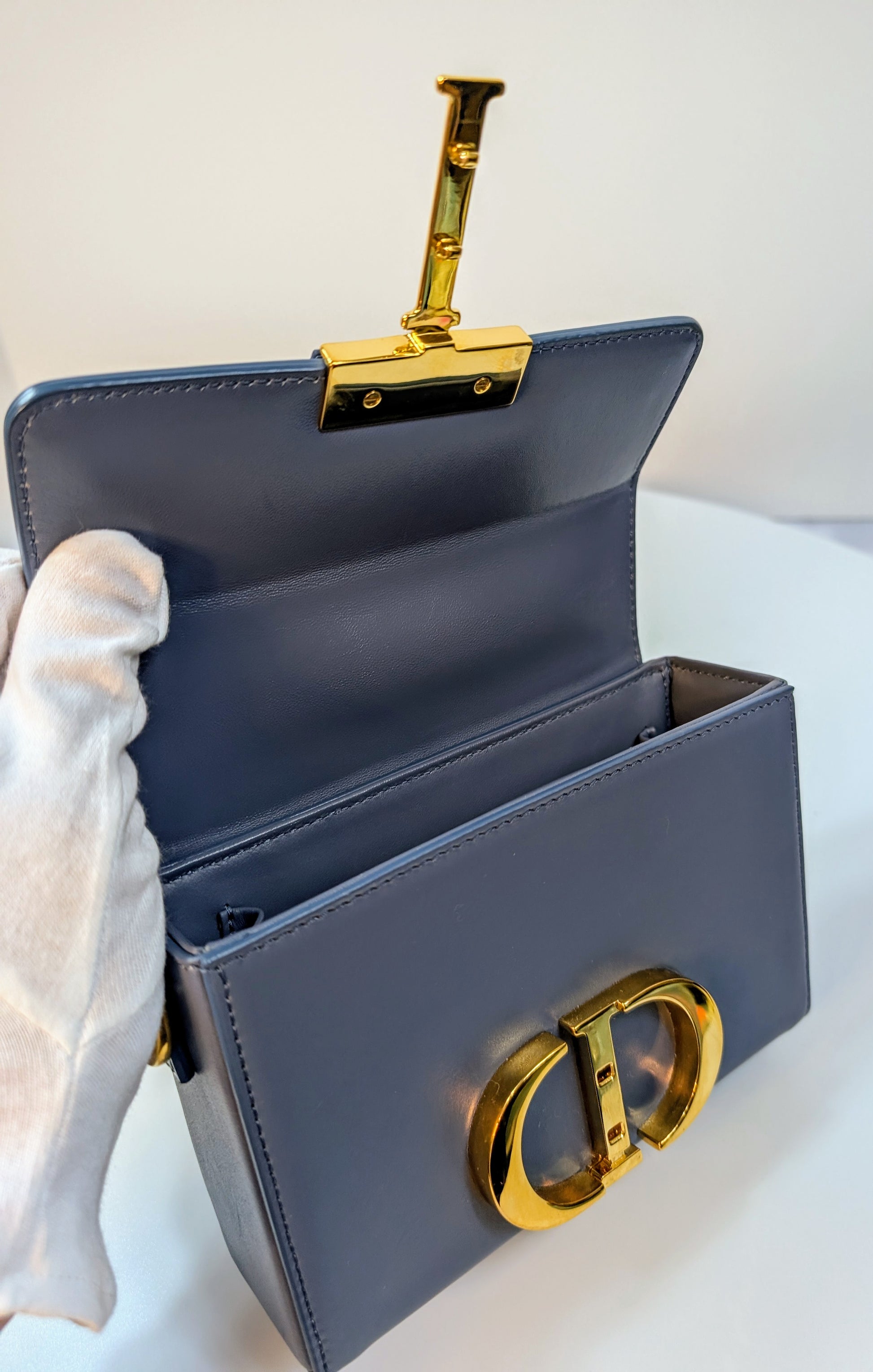 Dior Blue Caro Chain Pouch (Mini Box Bag)