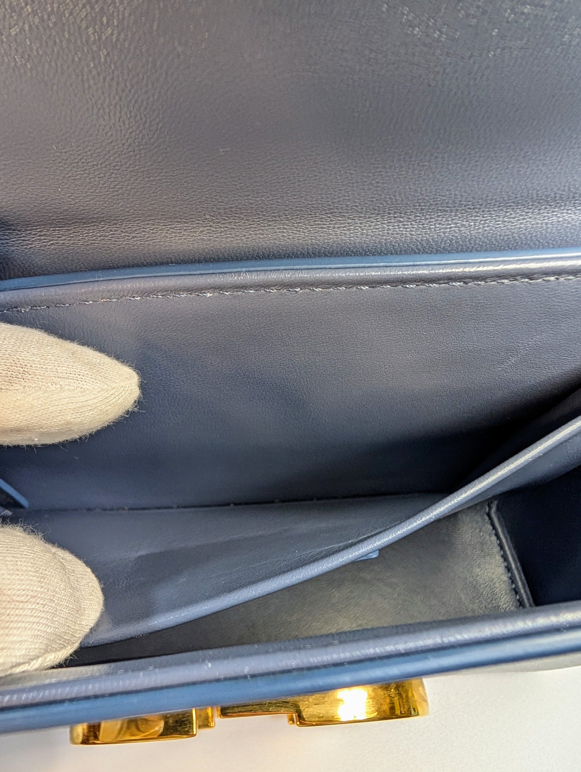 Dior Blue Caro Chain Pouch (Mini Box Bag)