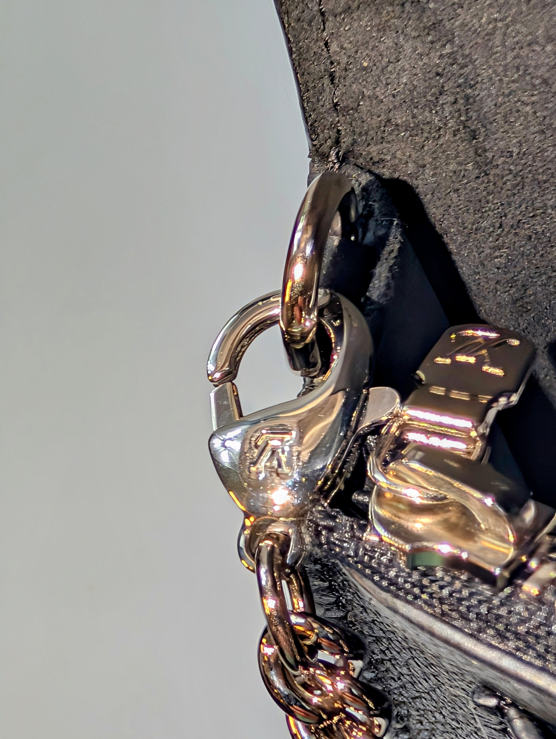 Louis Vuitton Black Grained Leather Twist Wallet on Chain (WOC)