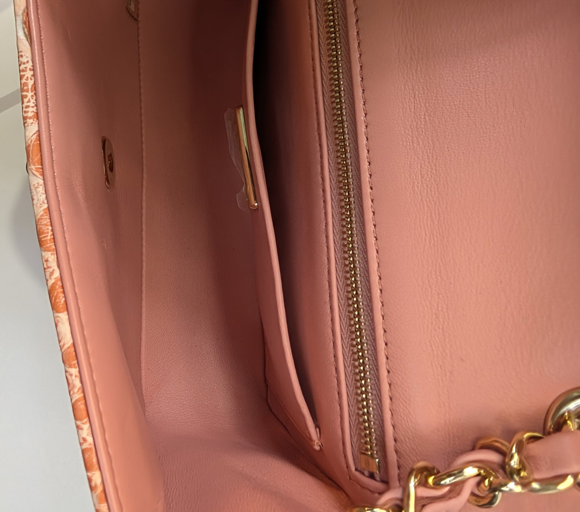 Chanel Rare Salmon Pink Mini Rectangular Classic Flap Bag in Python Leather