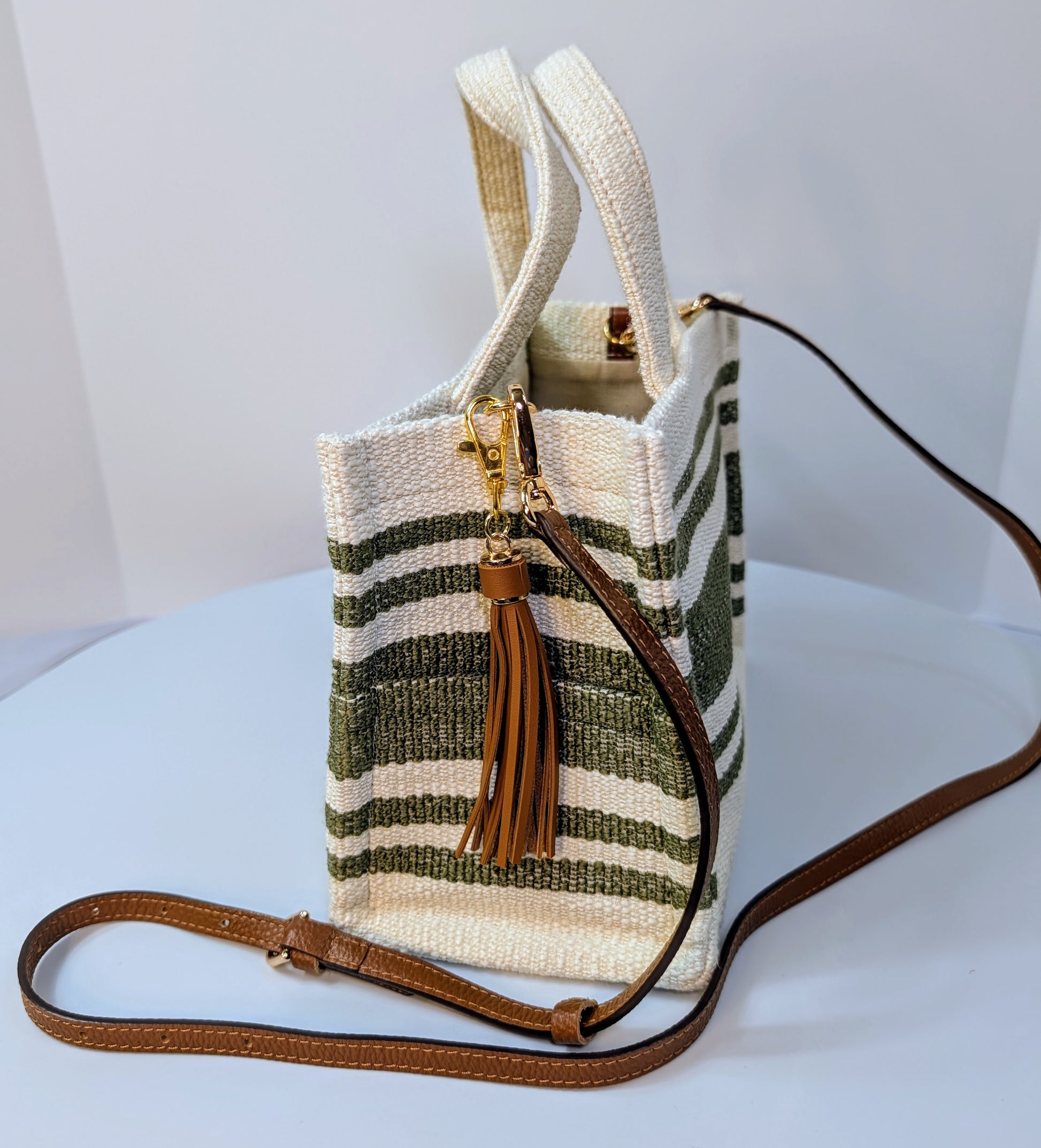 Celine Green Vertical Cabas Triomphe Tote Bag