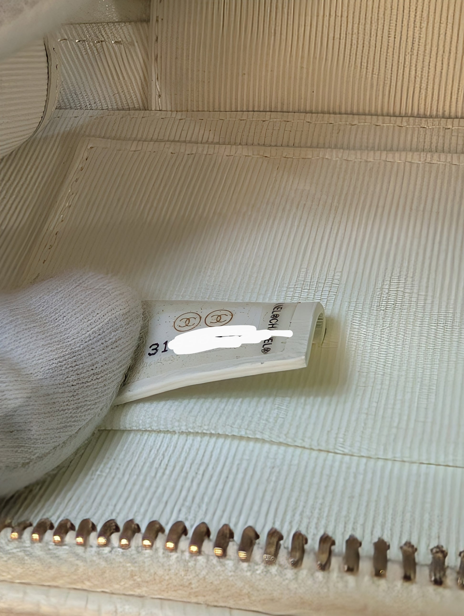 Chanel White Caviar Leather Mini Top Handle Vanity Case
