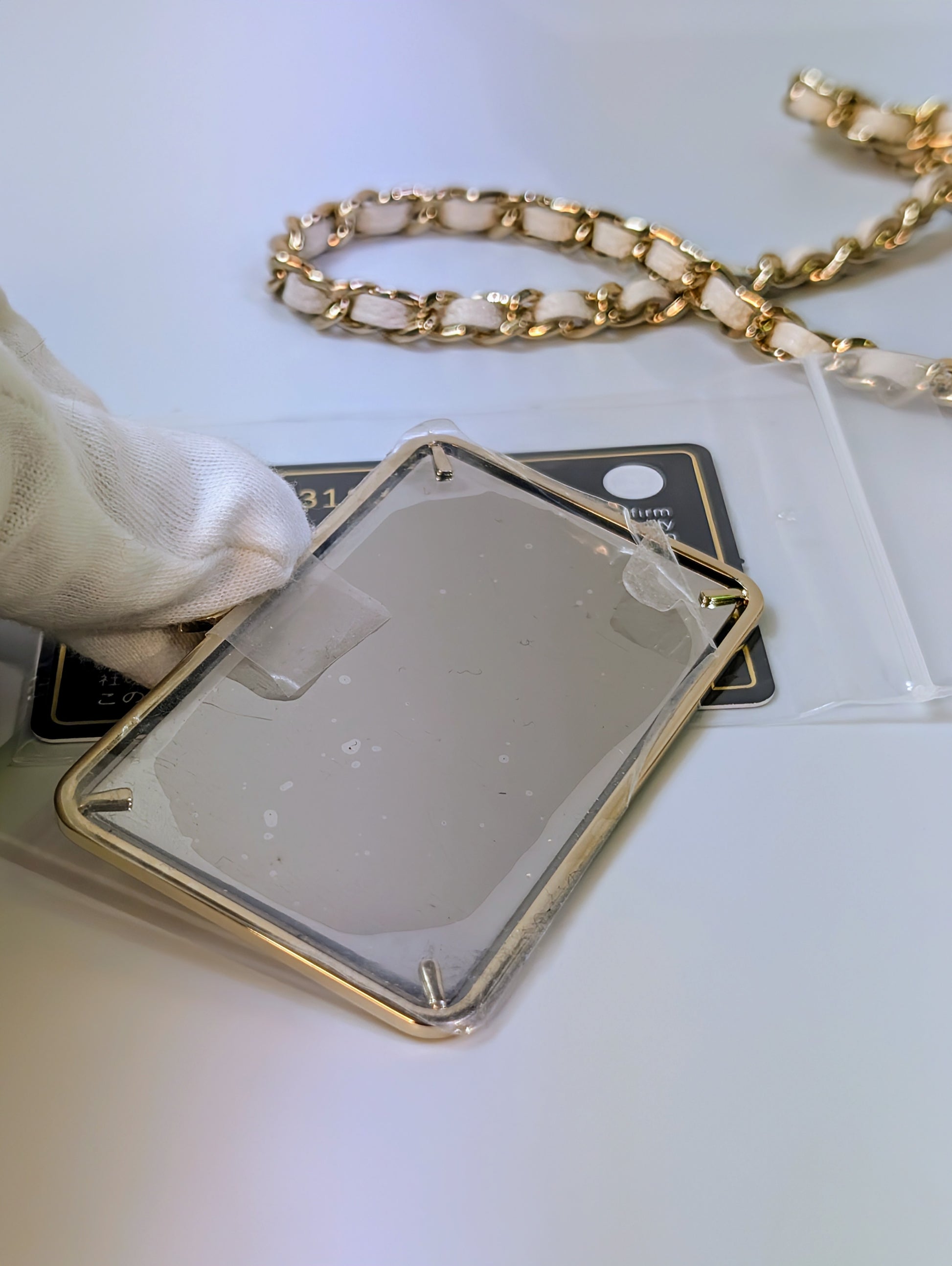 Chanel White Caviar Leather Mini Top Handle Vanity Case