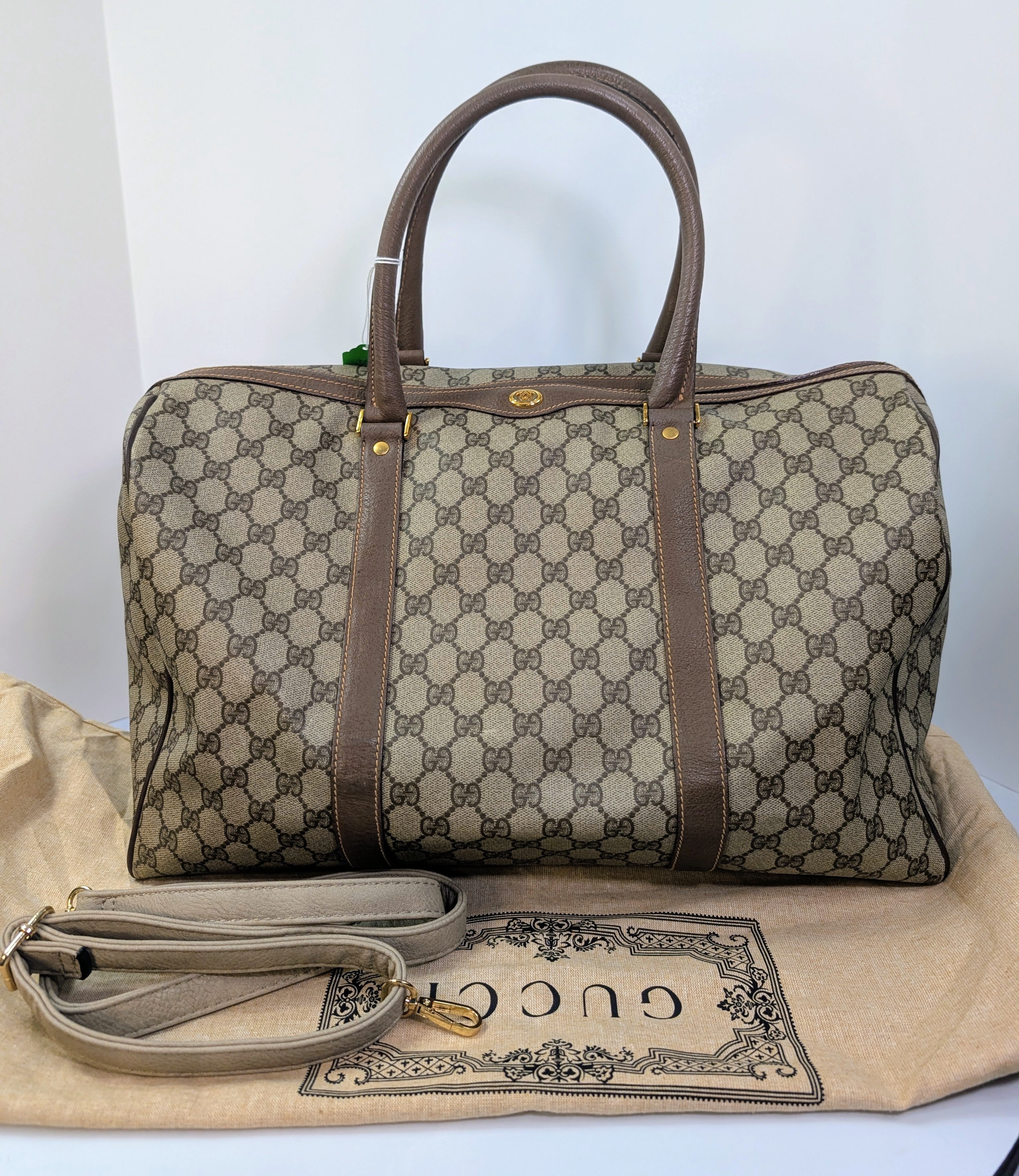 Gucci Vintage Boston Bag in GG Supreme Coated Canvas