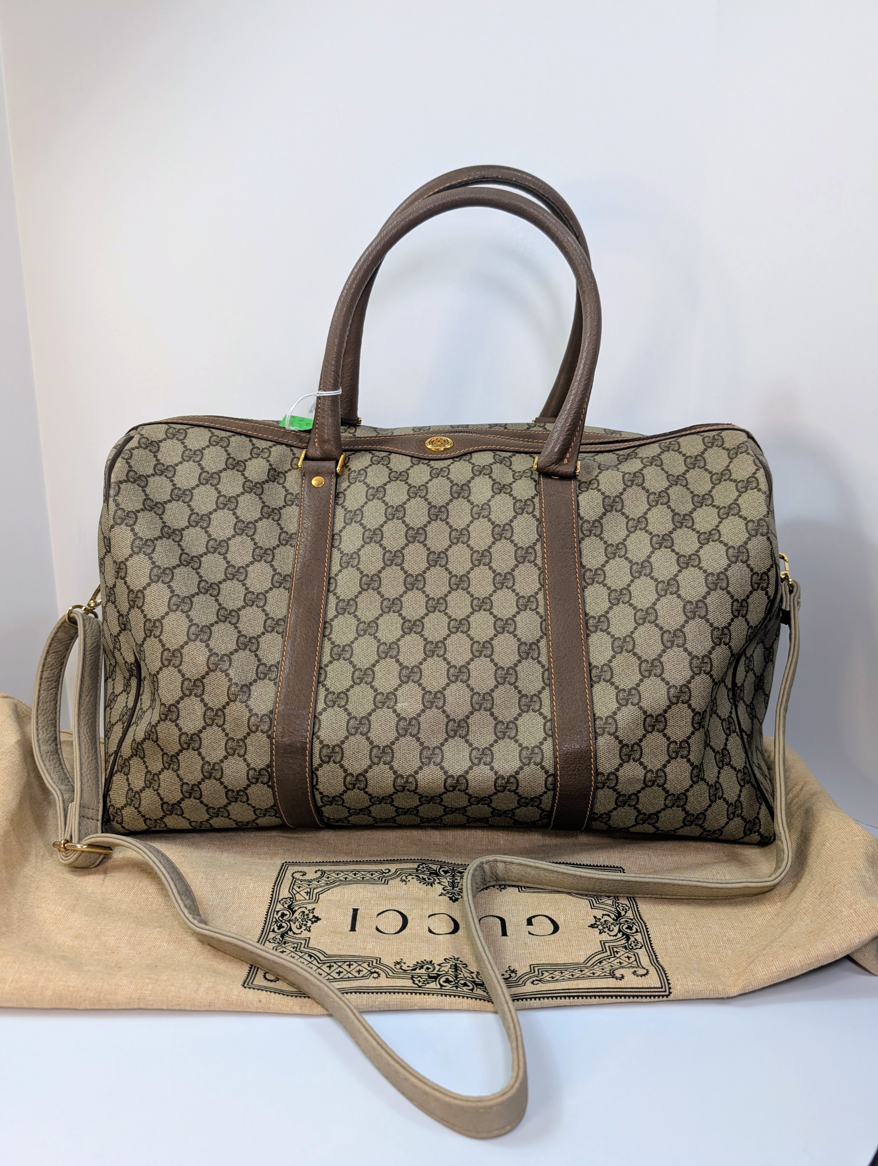 Gucci Vintage Boston Bag in GG Supreme Coated Canvas