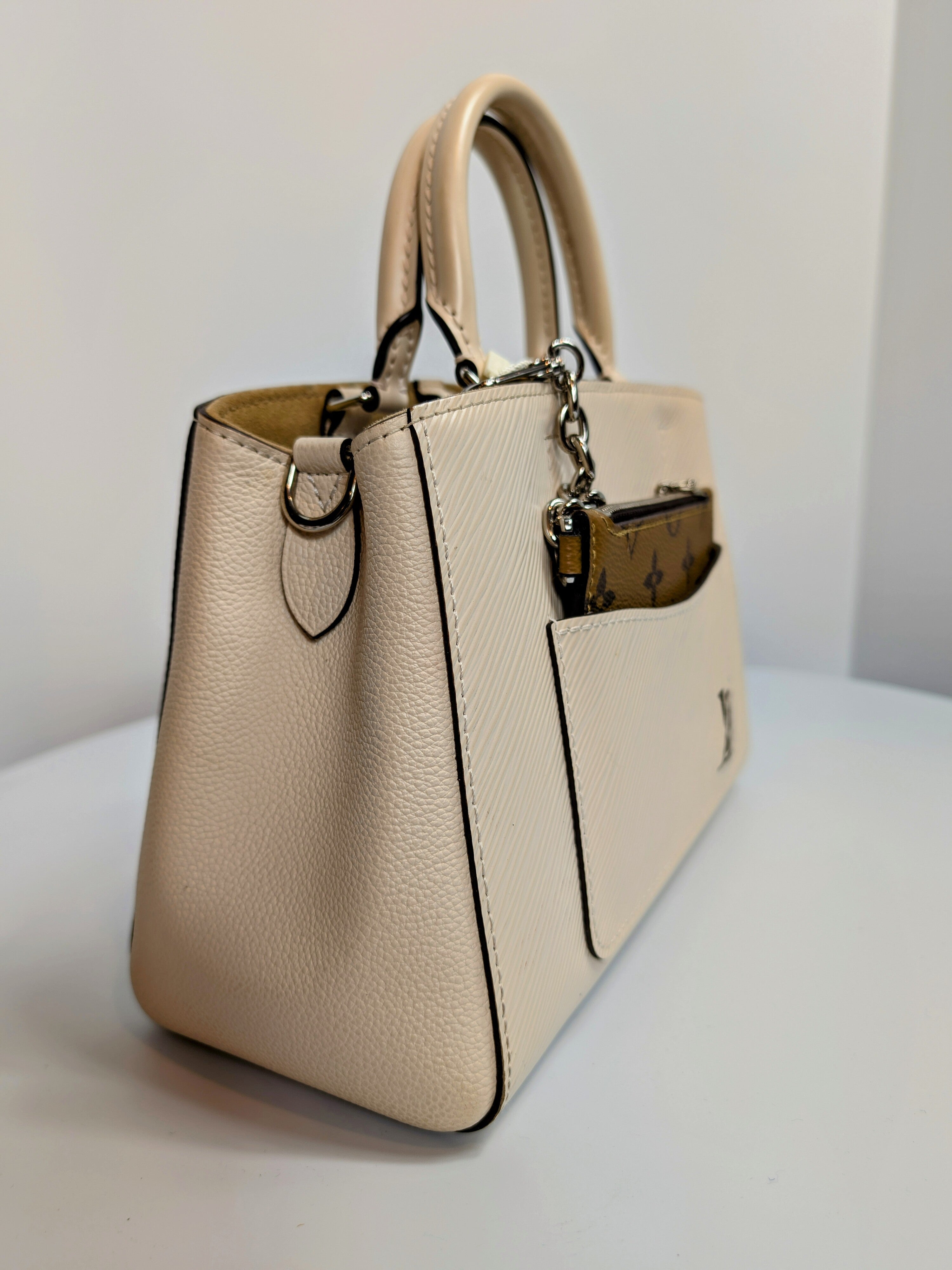 Louis Vuitton Cream Marelle BB Tophandle Bag