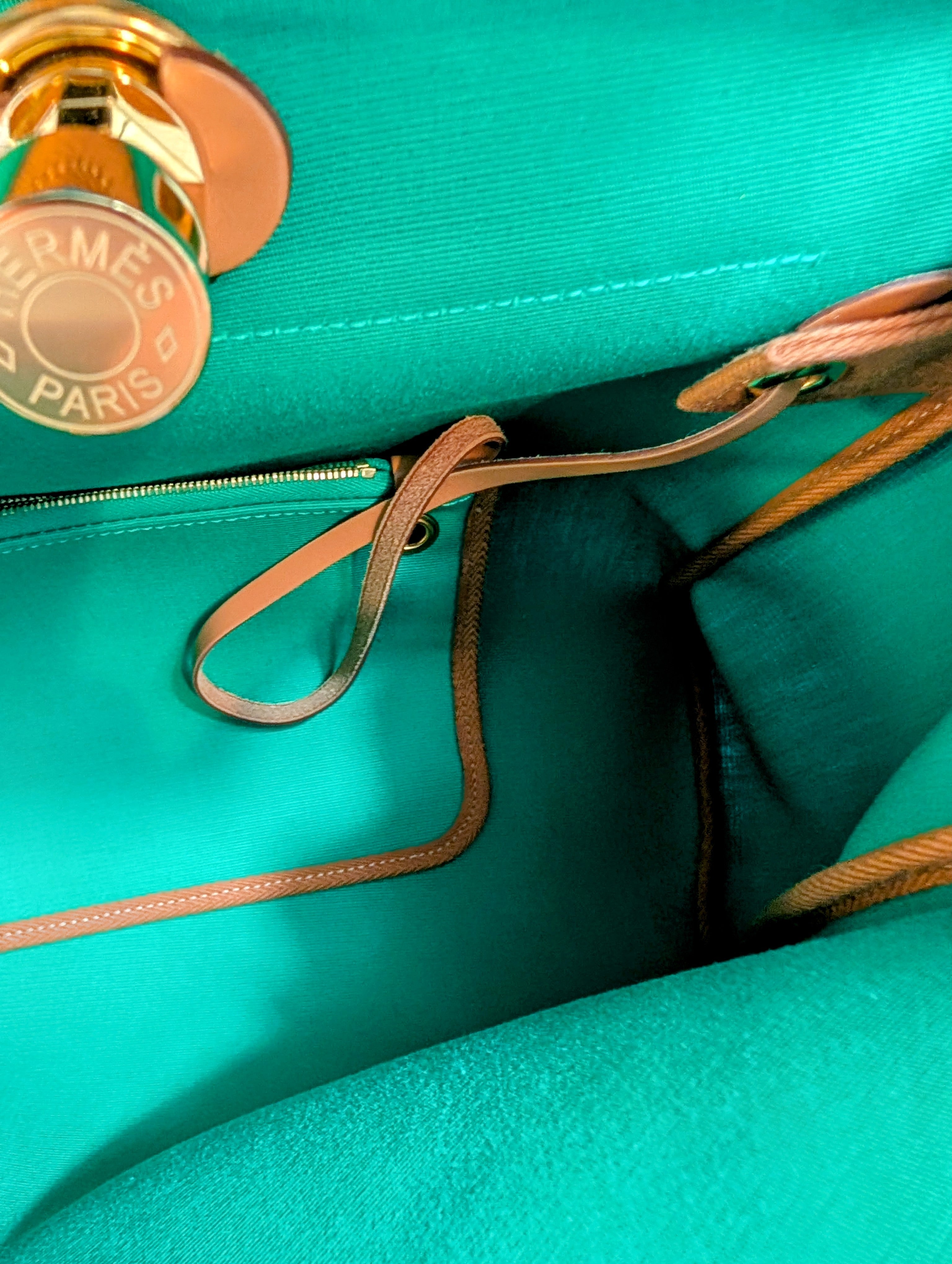 Hermes Blue and Green Herbag Zip 31