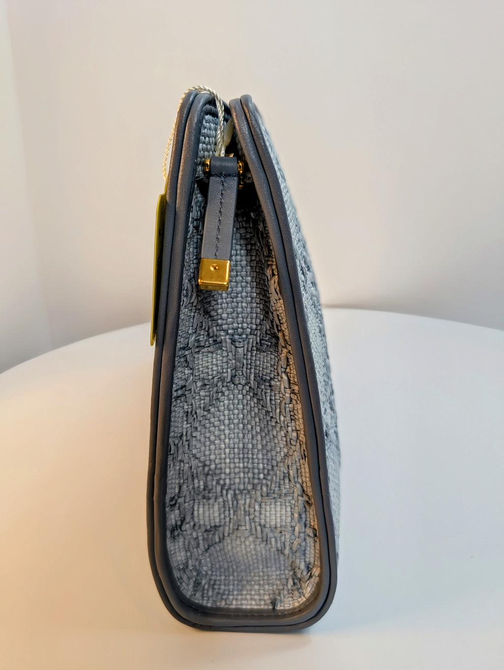 Christian Dior Raffia Cannage Caro Zipped Wristlet