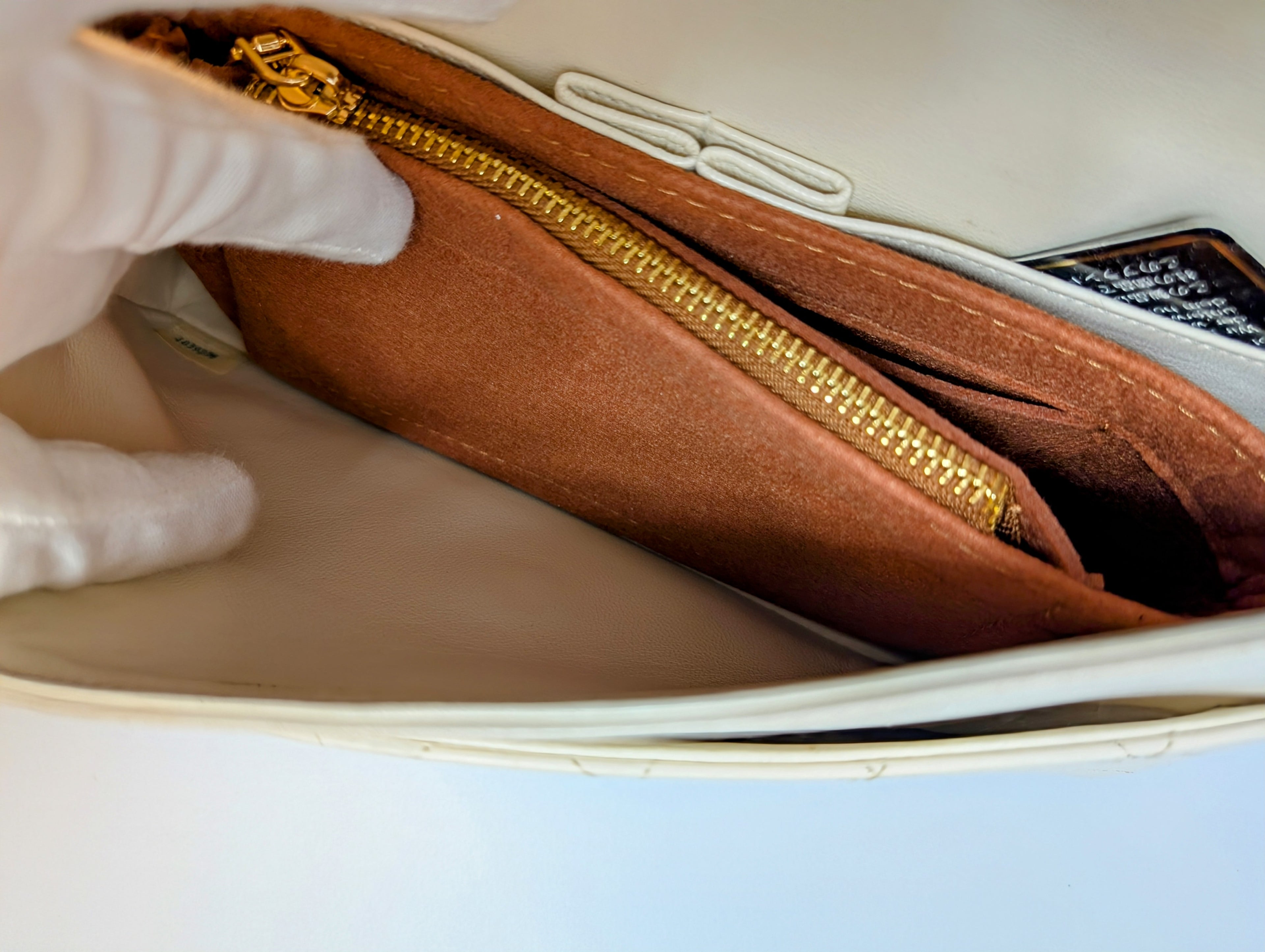 Chanel Rare Vintage White Medium Quilted Lambskin Classic Double Flap Bag with 24k Gold Hardware Series 1 (1989-1991)