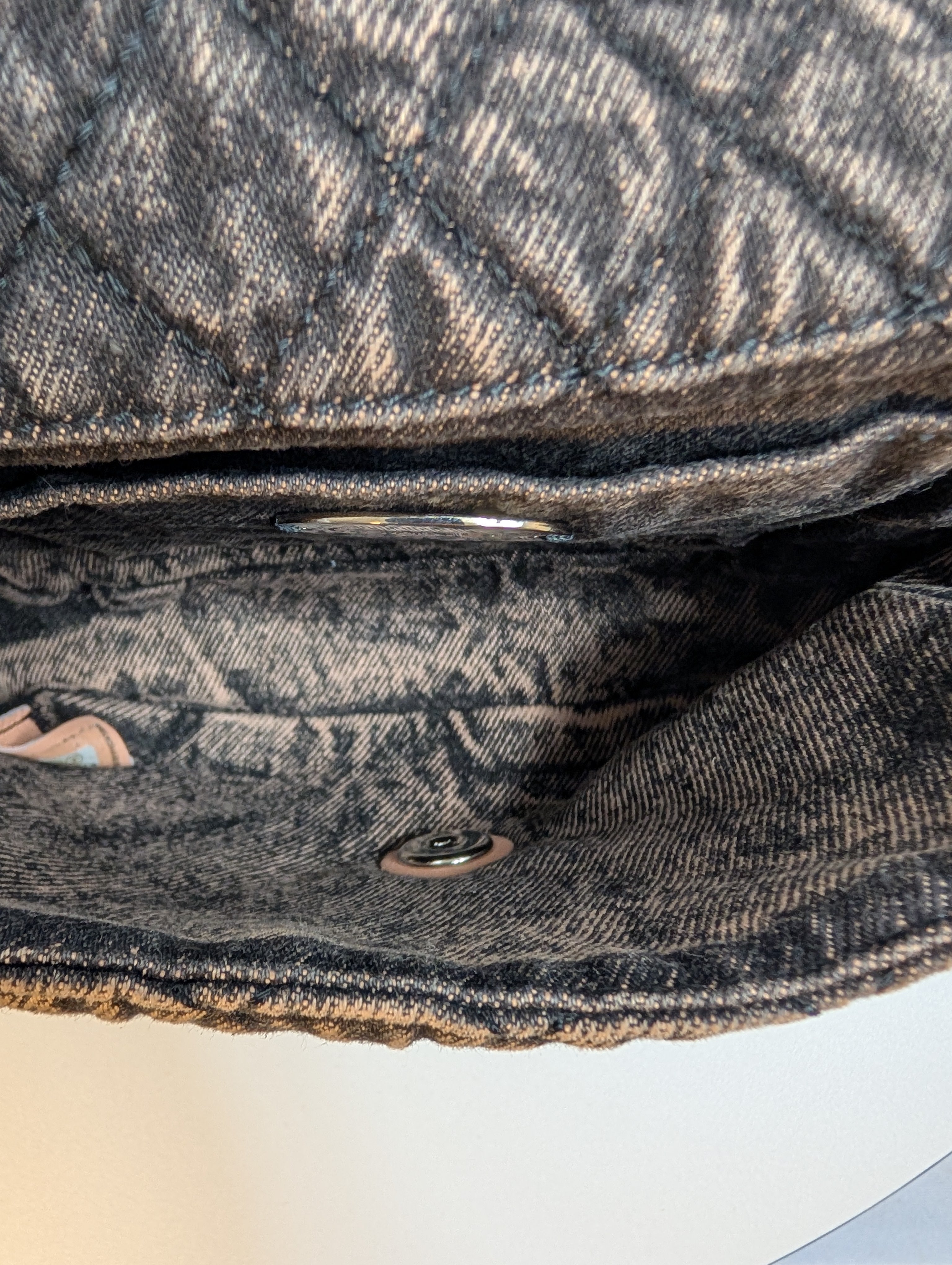 Chanel Peach Acid-Washed Denim Classic Medium Flap Bag
