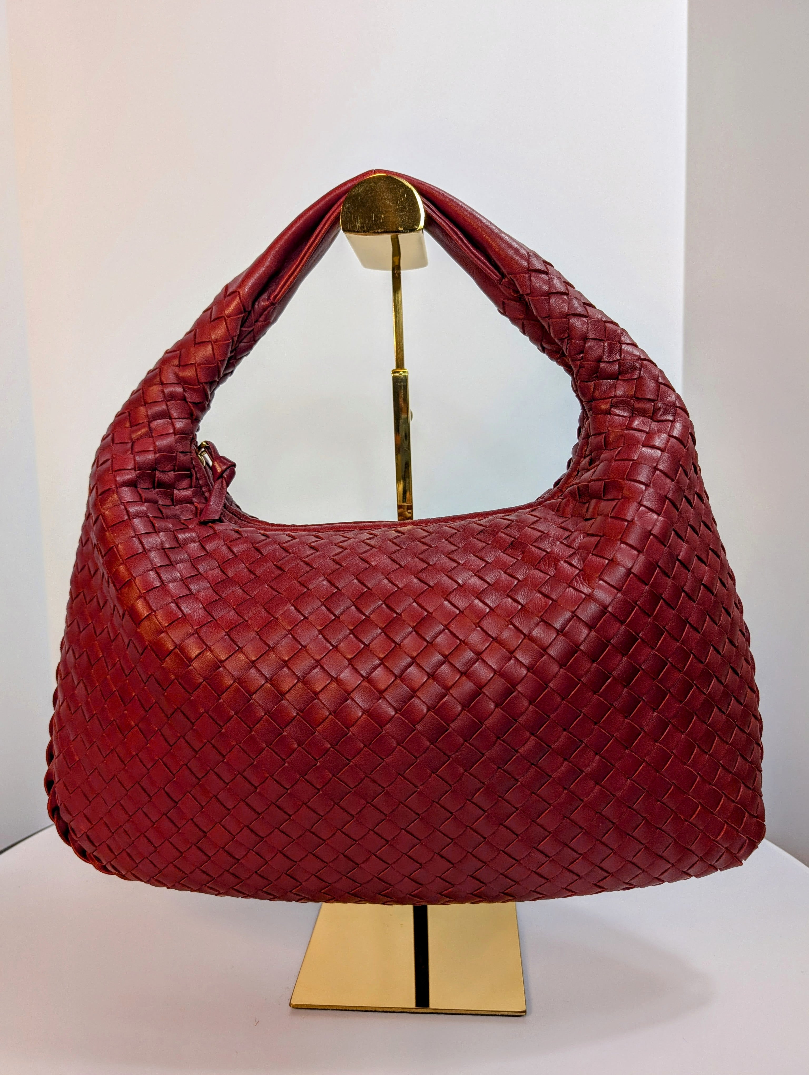 Bottega Veneta Red Napa Leather Hobo Campana Bag
