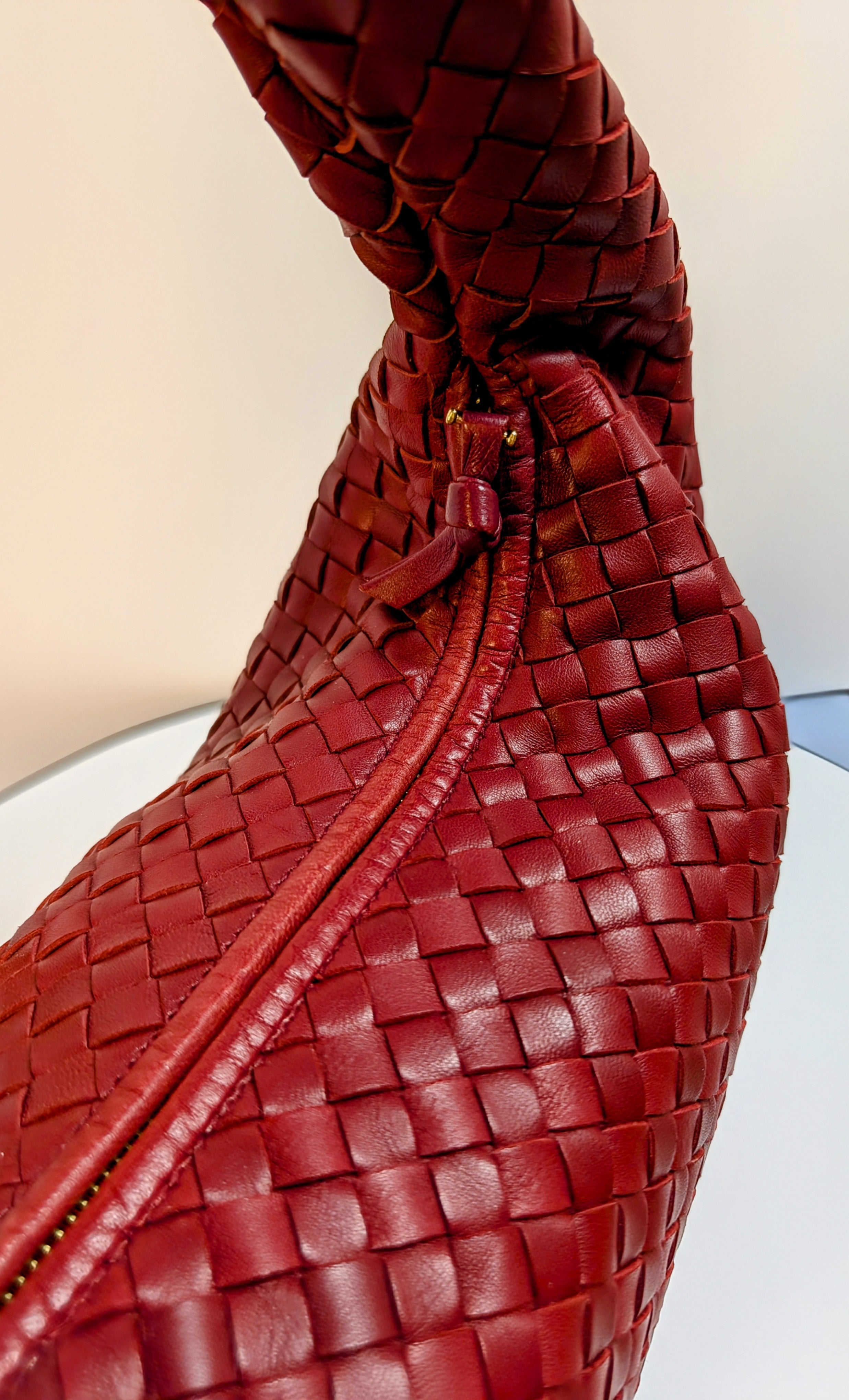 Bottega Veneta Red Napa Leather Hobo Campana Bag