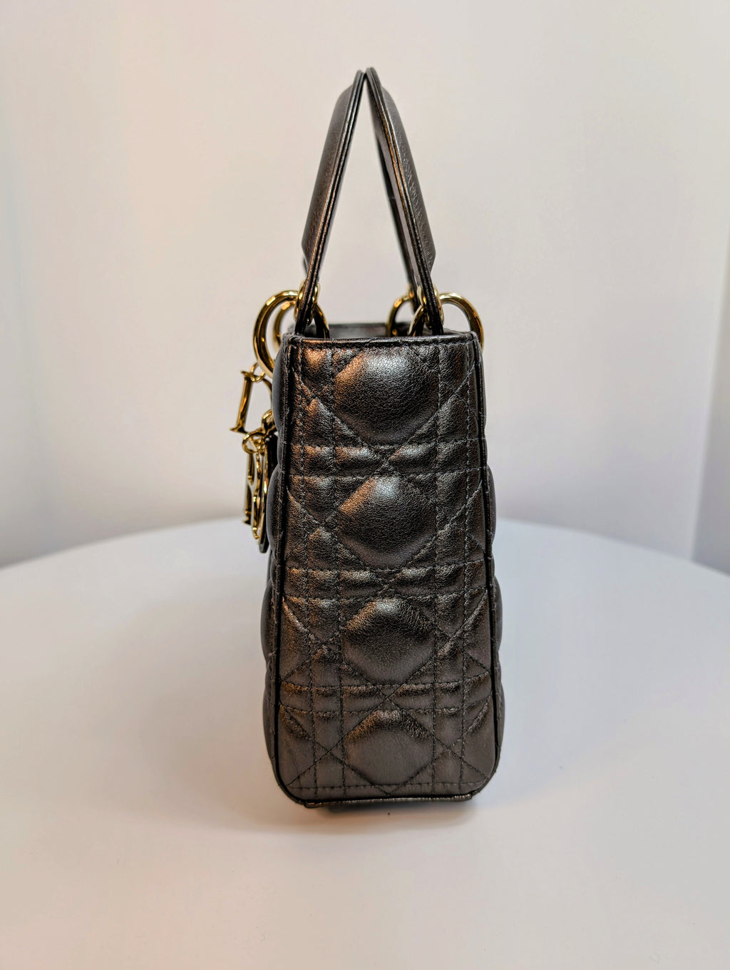 Dior Lady Dior Metallic Gray Cannage My ABCDior Bag