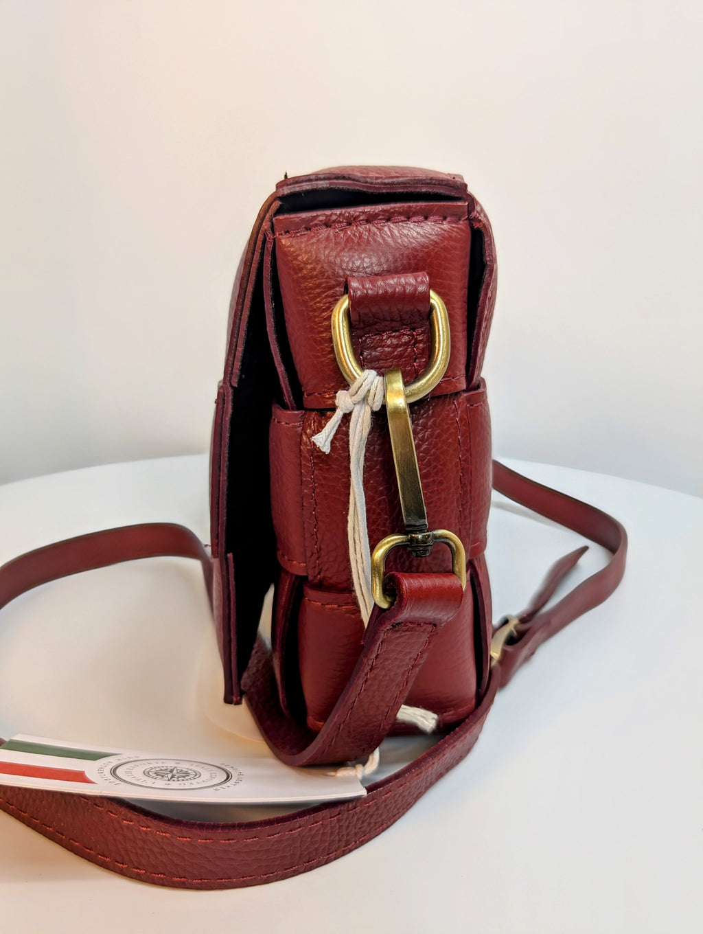 Violeta Castellani Milano Red Woven Leather Shoulder Bag