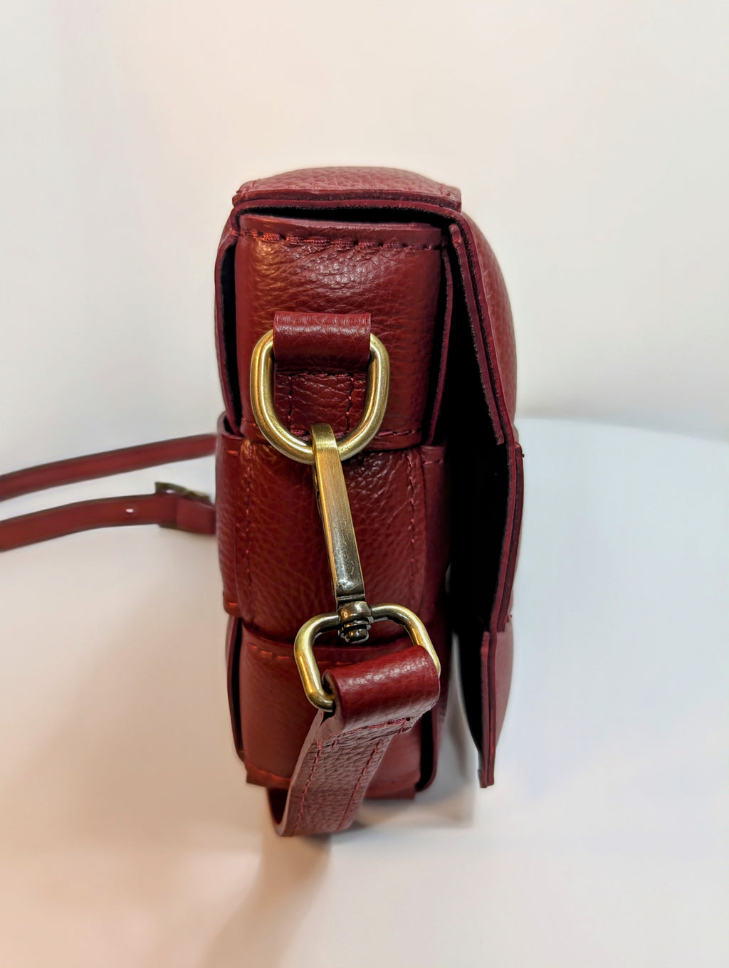 Violeta Castellani Milano Red Woven Leather Shoulder Bag