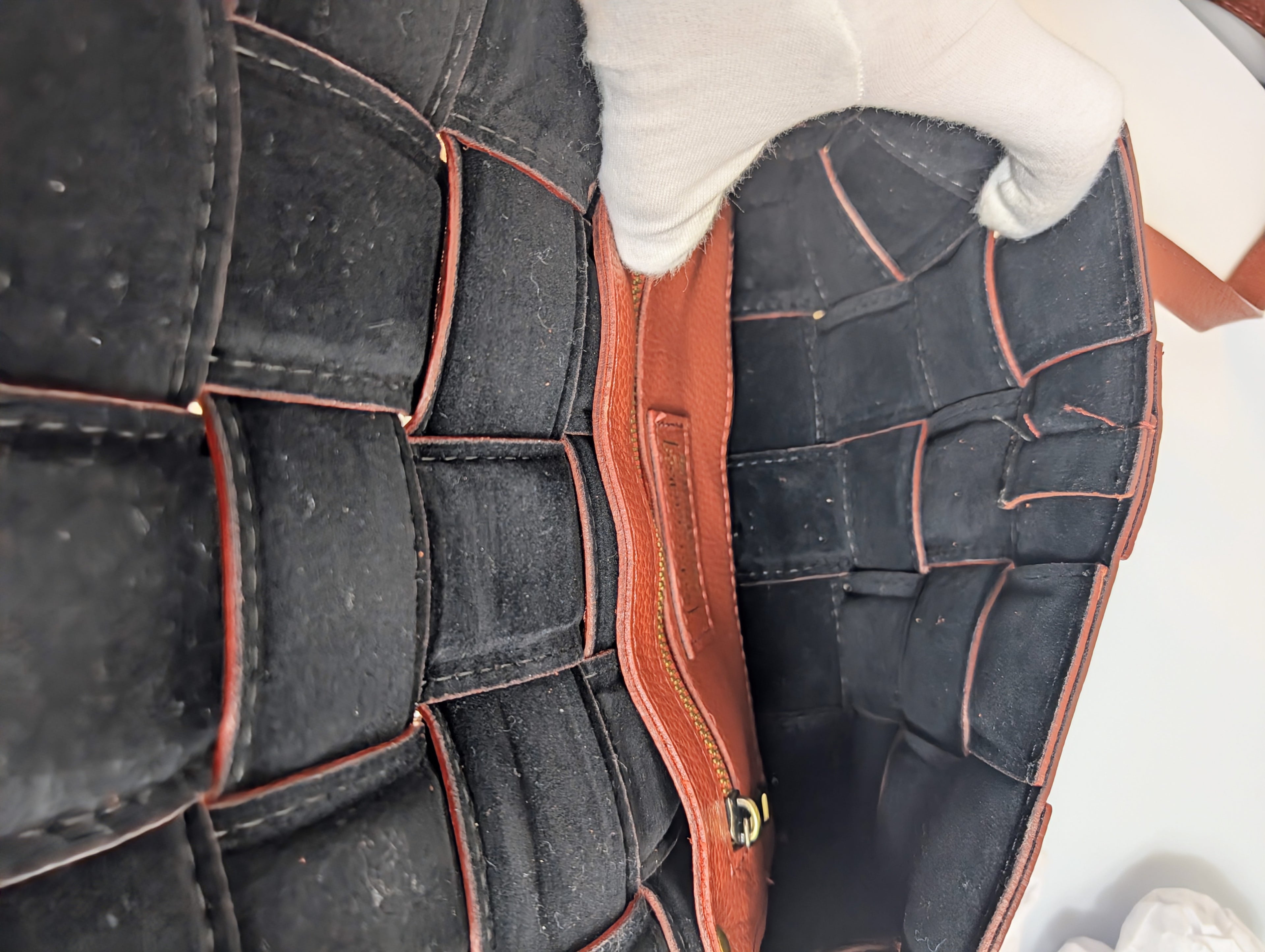 Violeta Castellani Milano Red Woven Leather Shoulder Bag