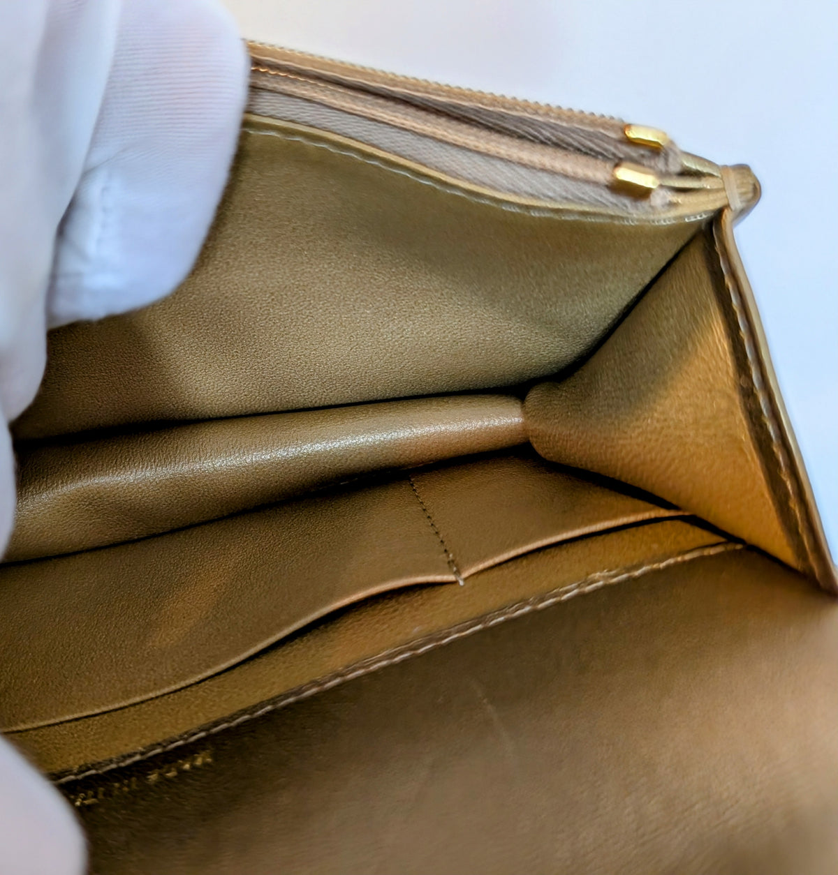 Chanel Metallic Bronze Gold Mini Rectangular Flap with Engraved CCs and Strap Loops with Chanel Gold Card Holder